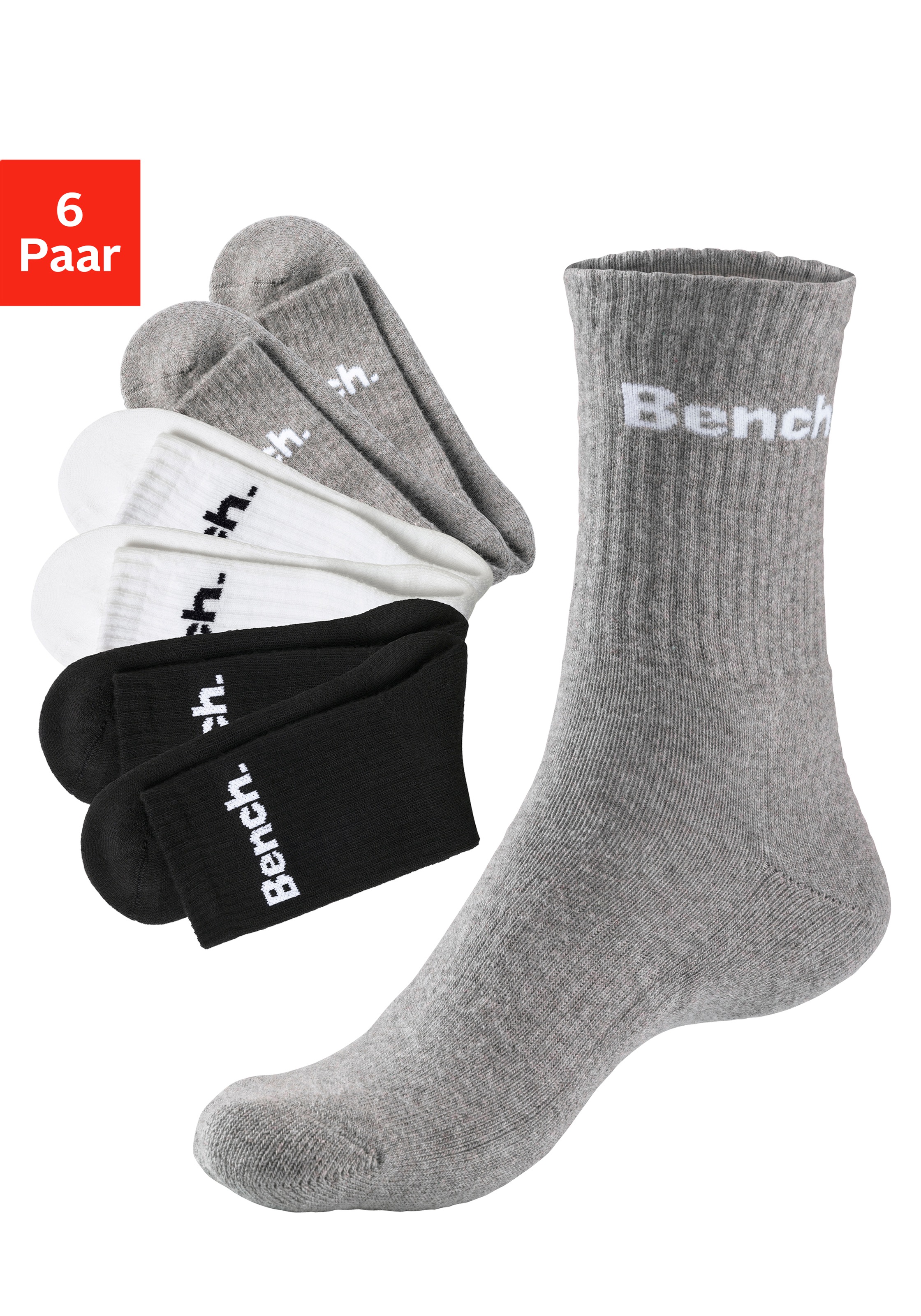 Bench. Tennissocken Packung, 6 Stk. tlg. mit Fuss Polsterung