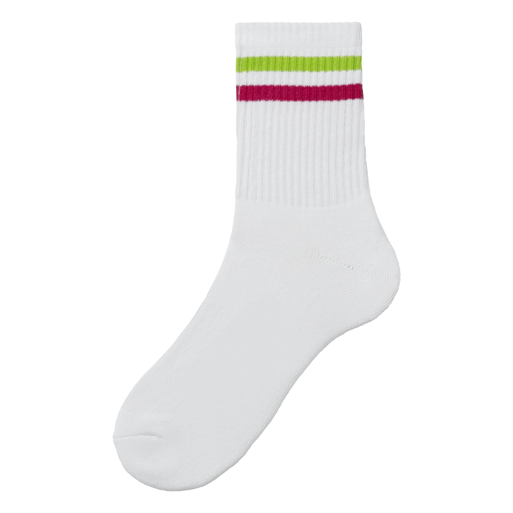 LASCANA Tennissocken, (Packung, 3 Paar), mit Frotteesohle und Stickerei