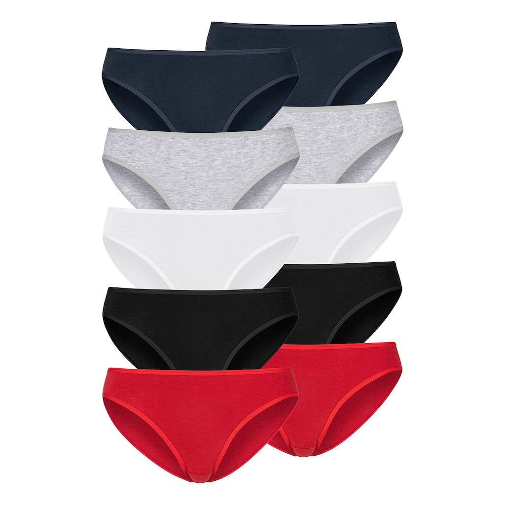 petite fleur Bikinislip, (10er-Pack), aus elastischer Baumwolle