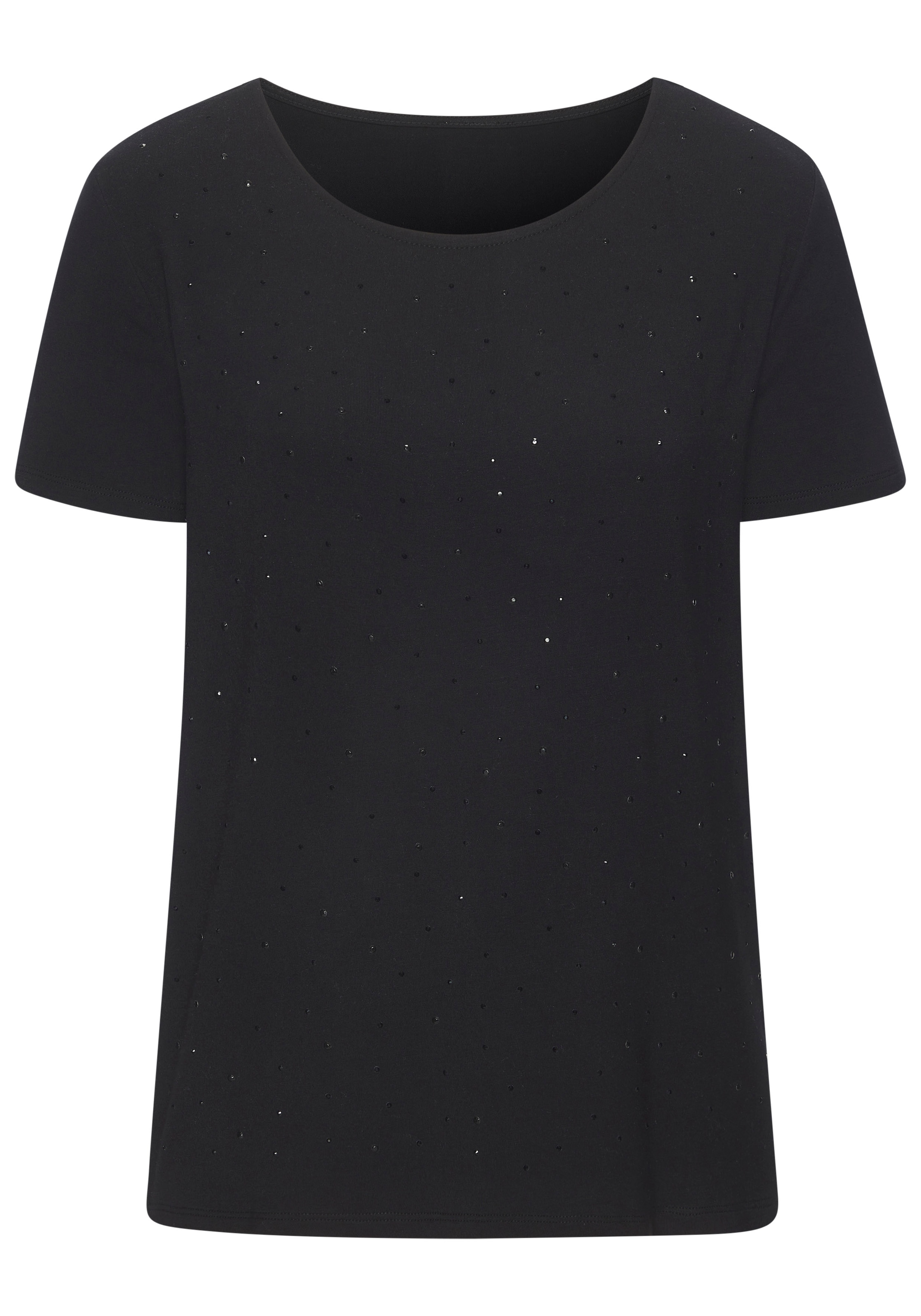 LASCANA T-shirt »mit funkelnden Strass-Steinen vorn« aus weichem Viskose-Stretch