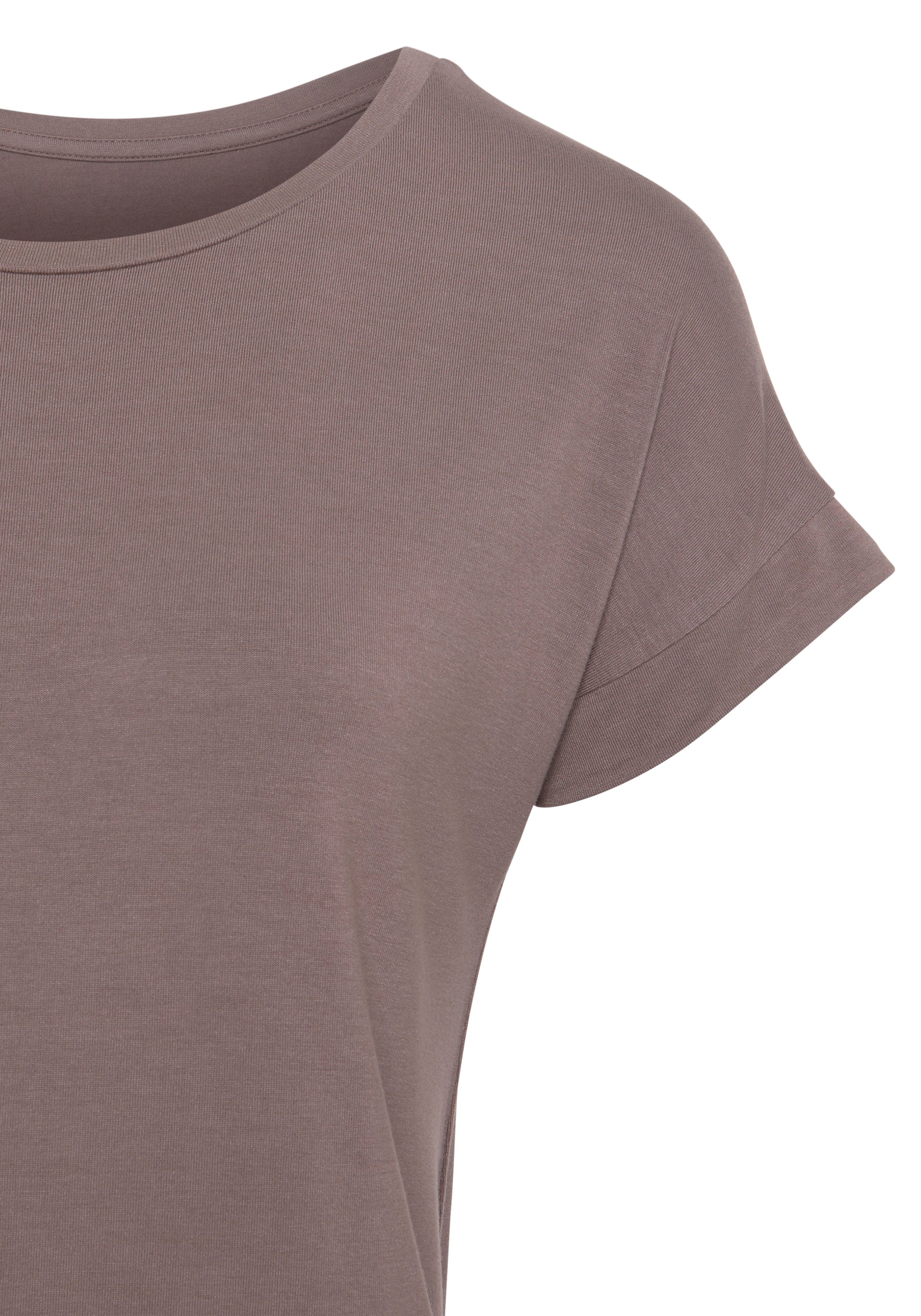 Vivance Kurzarmshirt »mit Gummizug im Bund«, (2er-Pack), aus weichem Viskose-Stretch