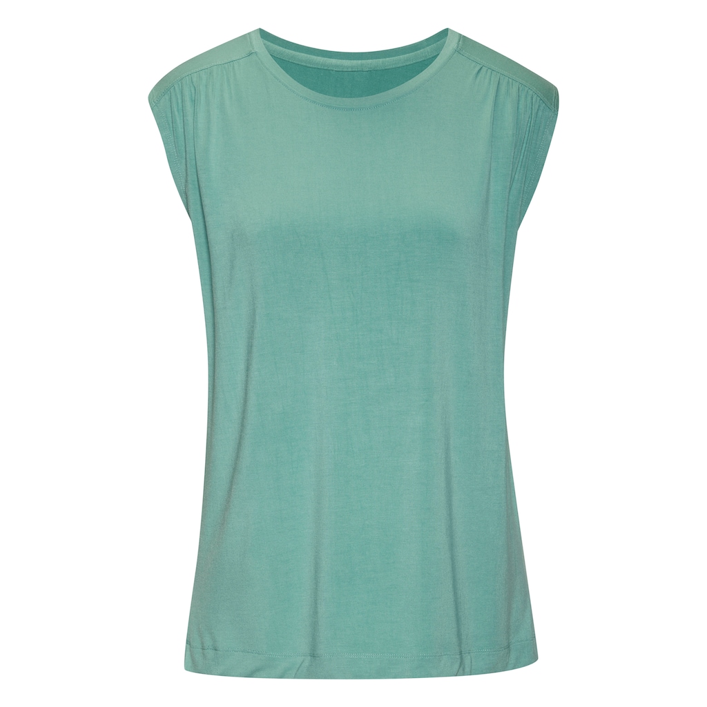 LASCANA Shirttop »mit Schulterraffung«, aus weichem Viskose-Stretch