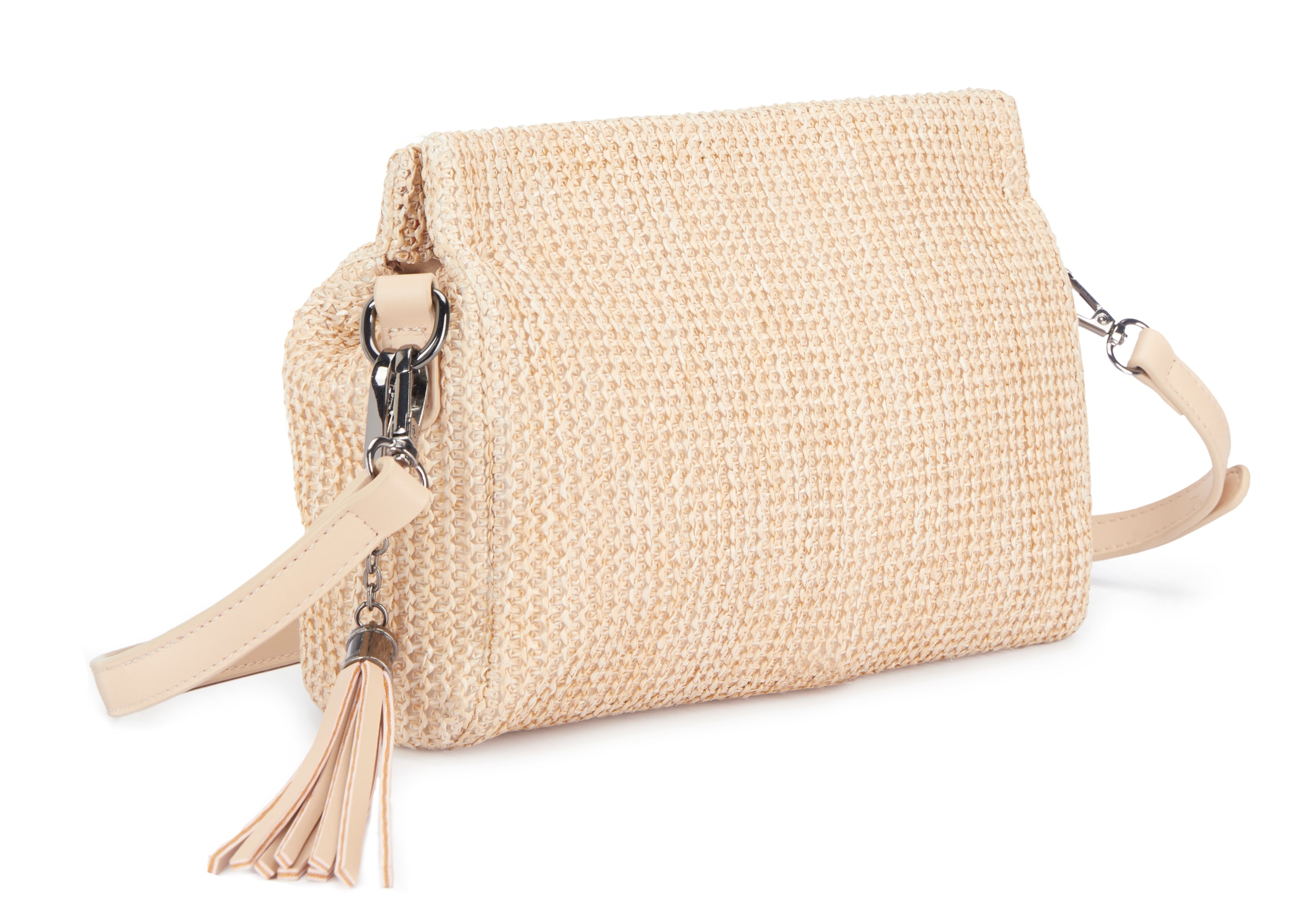 Vivance Sac à bandoulière »Clutch« Handtasche,Schultertasche,Tragetasche,Crossbody Bag, Bast-Optik VEGAN