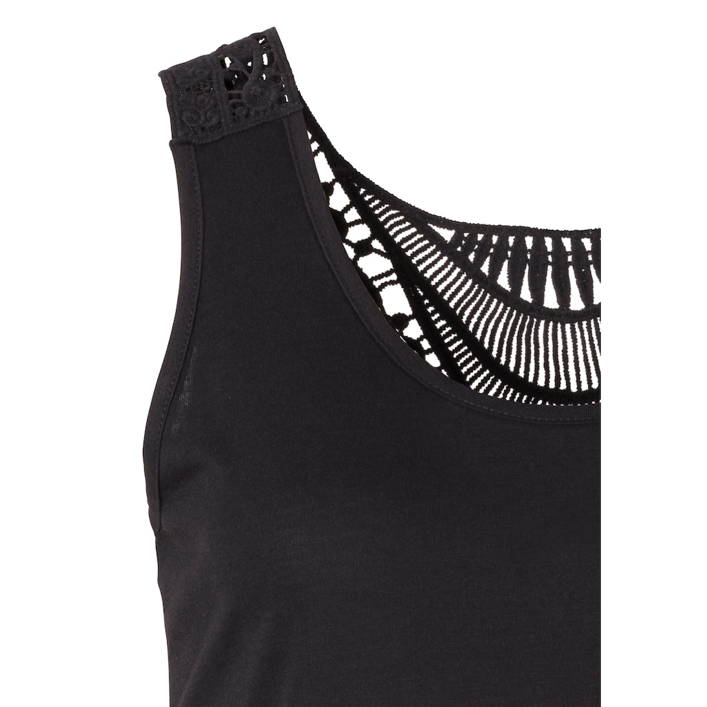 LASCANA Tanktop, mit toller Häkelspitze an Schultern und Rücken
