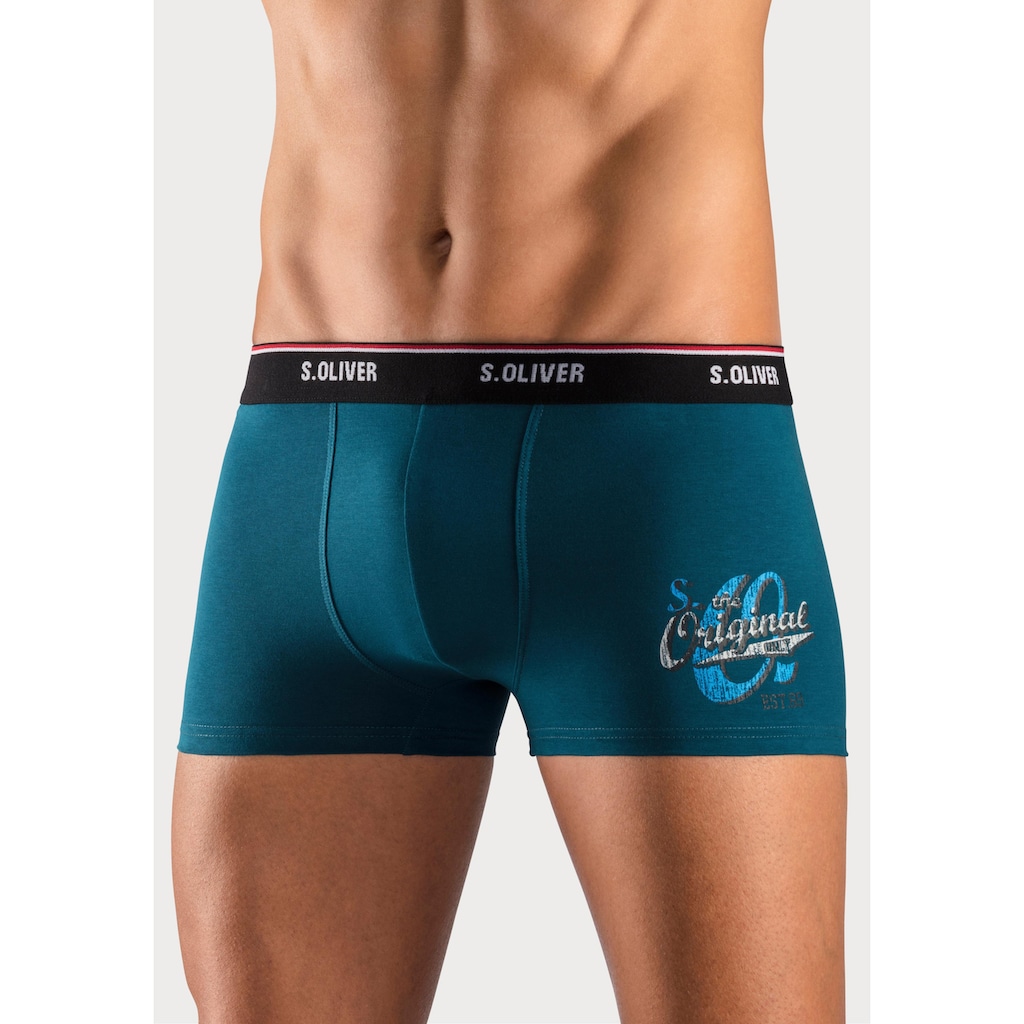 s.Oliver Boxer »Boxershorts für Herren«, (Packung, 3 St.), mit Print auf dem Bein
