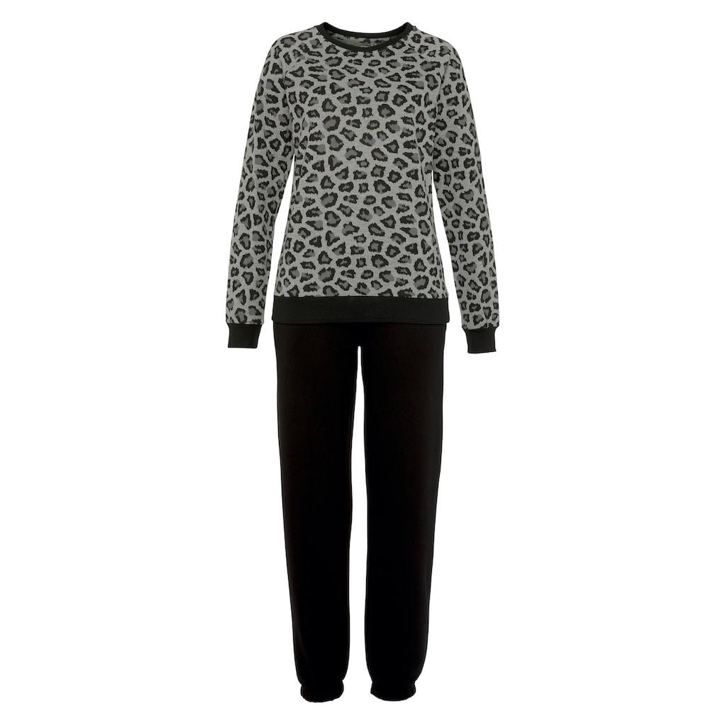 Vivance Dreams Pyjama, (2 tlg.), mit tonalem Animalprint
