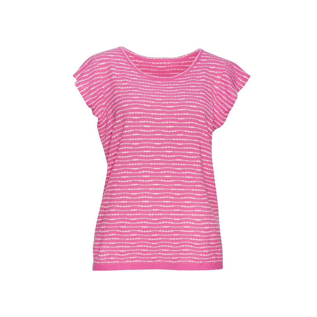 Vivance Rundhalsshirt »mit Flügelärmelchen«, aus leichter Feinstrickqualität