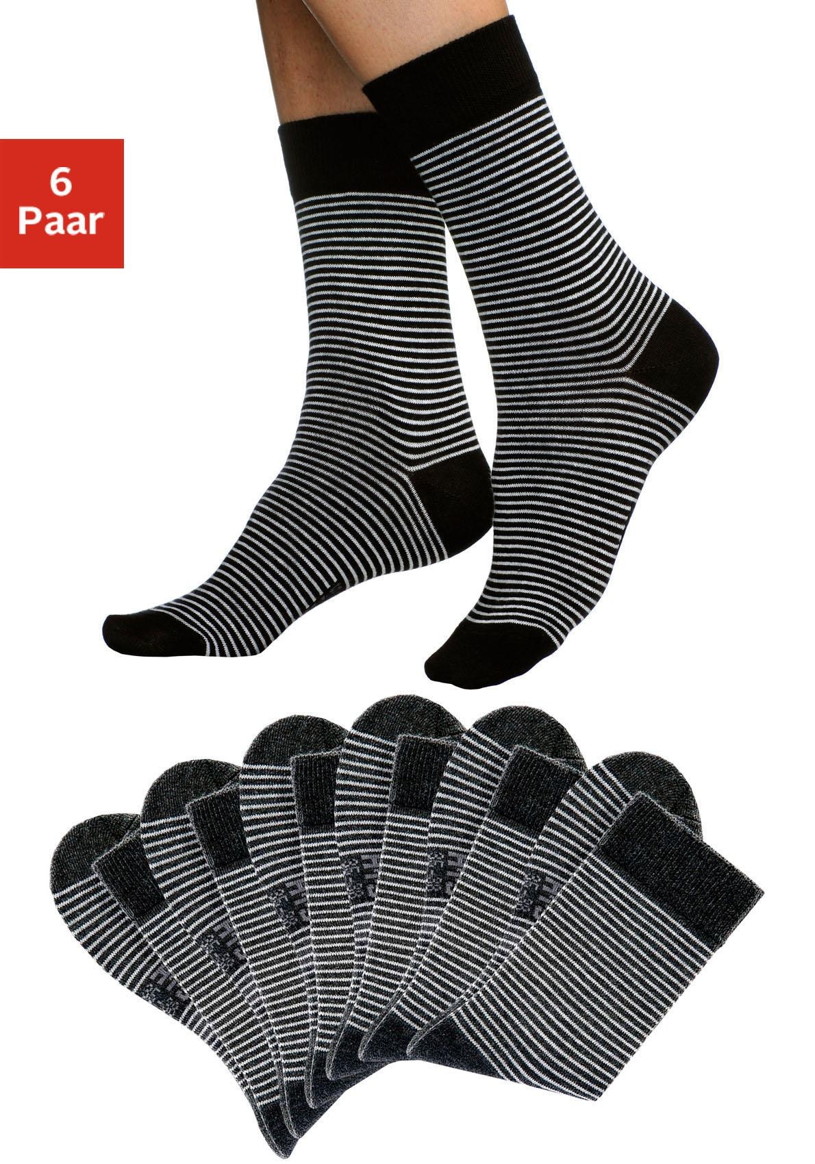 H.I.S Socken Packung, 6 Stk. tlg. mit druckfreiem Bündchen
