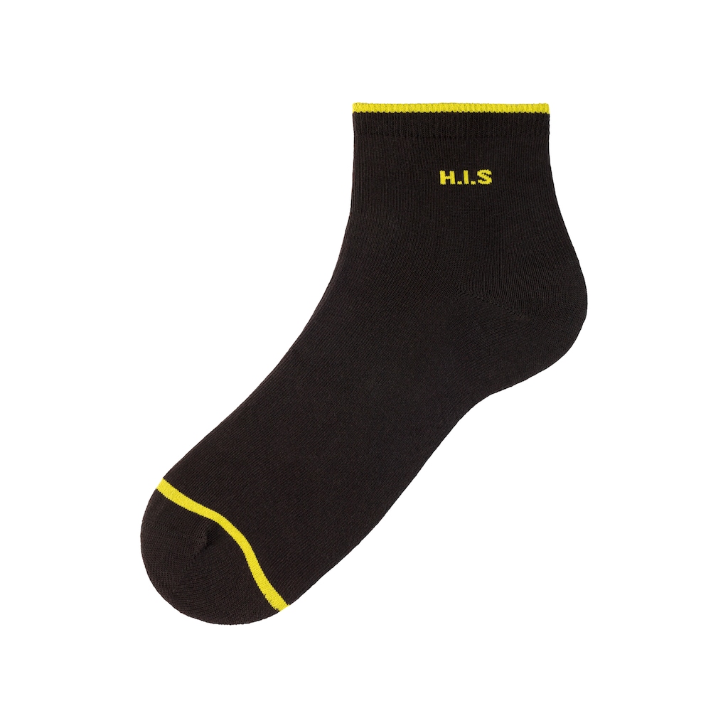 H.I.S Kurzsocken, (Packung, 7 Paar), mit farbigen Bündchen