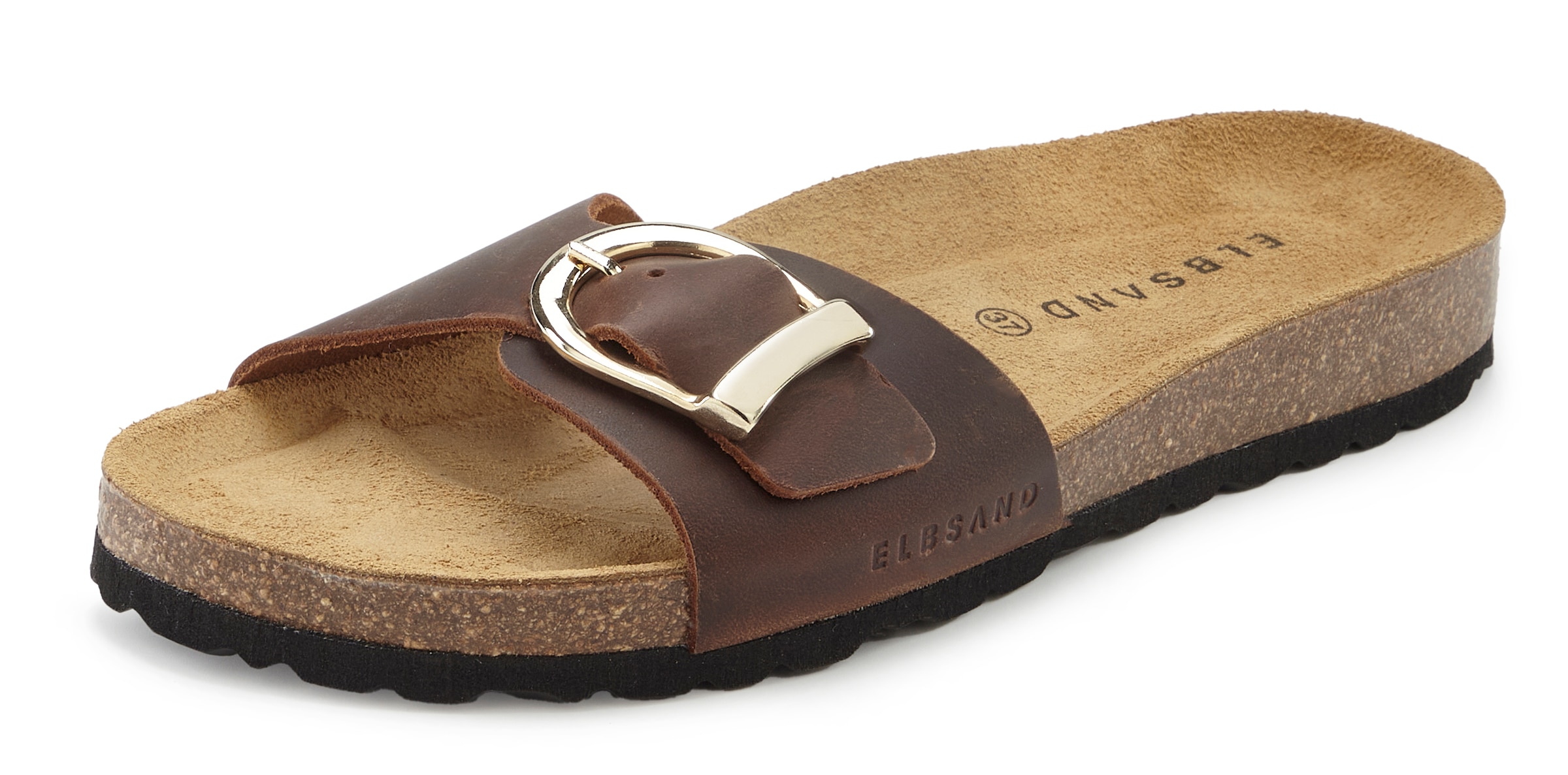 Elbsand Pantolette »Sandale, Mule, offener Schuh, Sommerschuhe, Lederpantolette«  NOUVEAU en cuir avec semelle intérieure en liège souple