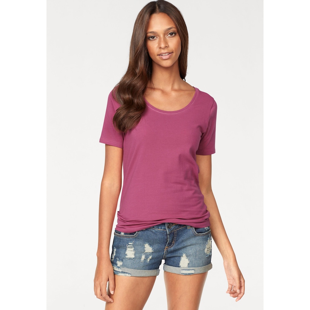 Vivance T-Shirt »aus elastischer Baumwoll-Qualität«, (2er-Pack)