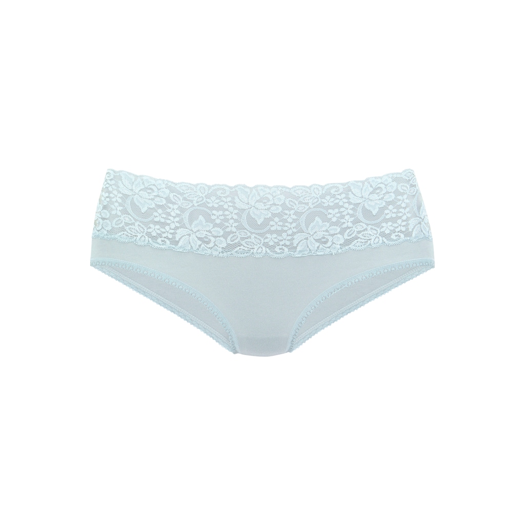 Vivance Slip, (3er-Pack), aus elastischer Baumwolle mit floraler Spitze