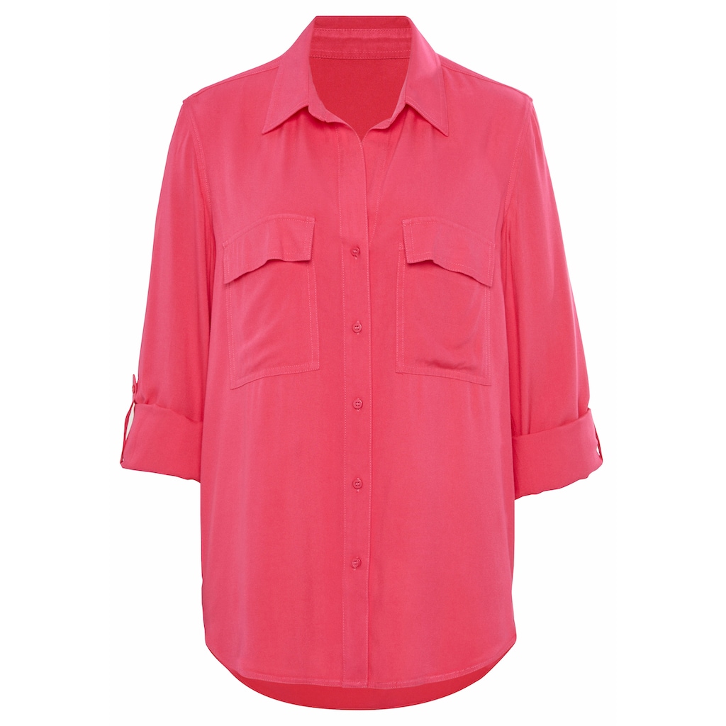 Vivance Hemdbluse, aus softer Lyocellqualität, luftige Damenbluse, casual-chic
