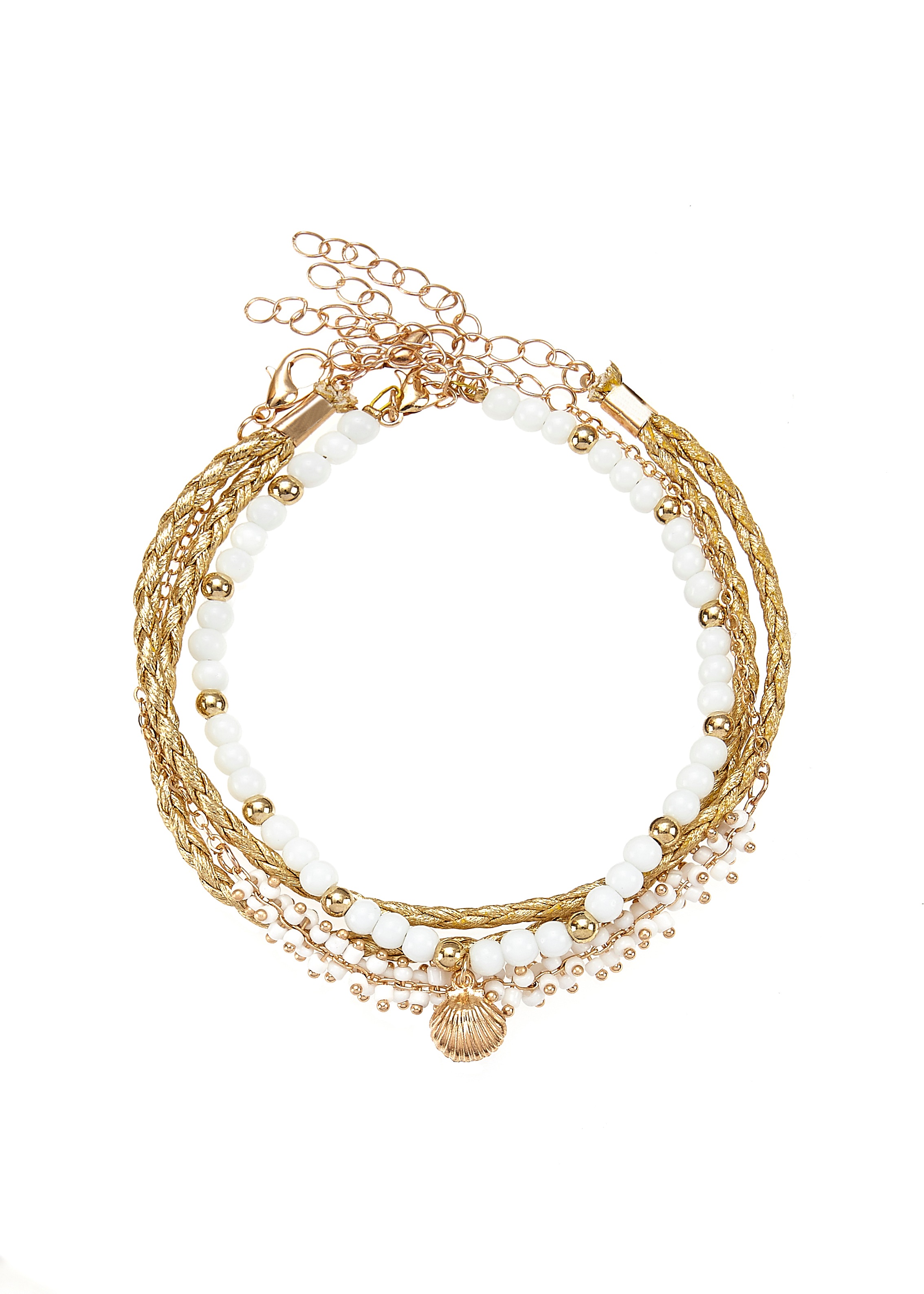 Thumbnail - LASCANA Fussketten Set »3 einzelne Fusskettchen in Boho Stil«, und Glasperlen, Fusskettchen mit Anhänger