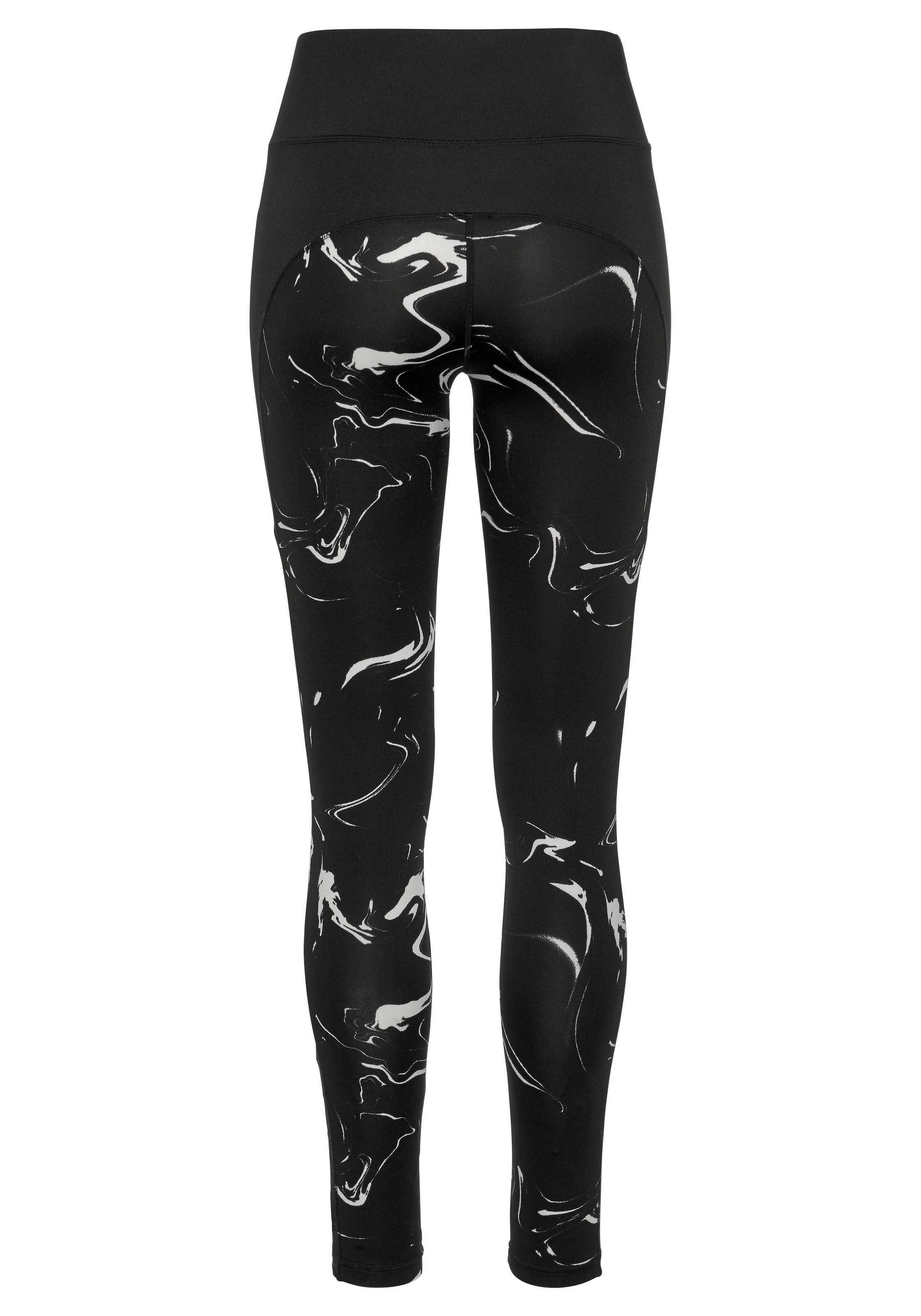 LASCANA ACTIVE Leggings »Black Marble«, Sporthose mit Mesh