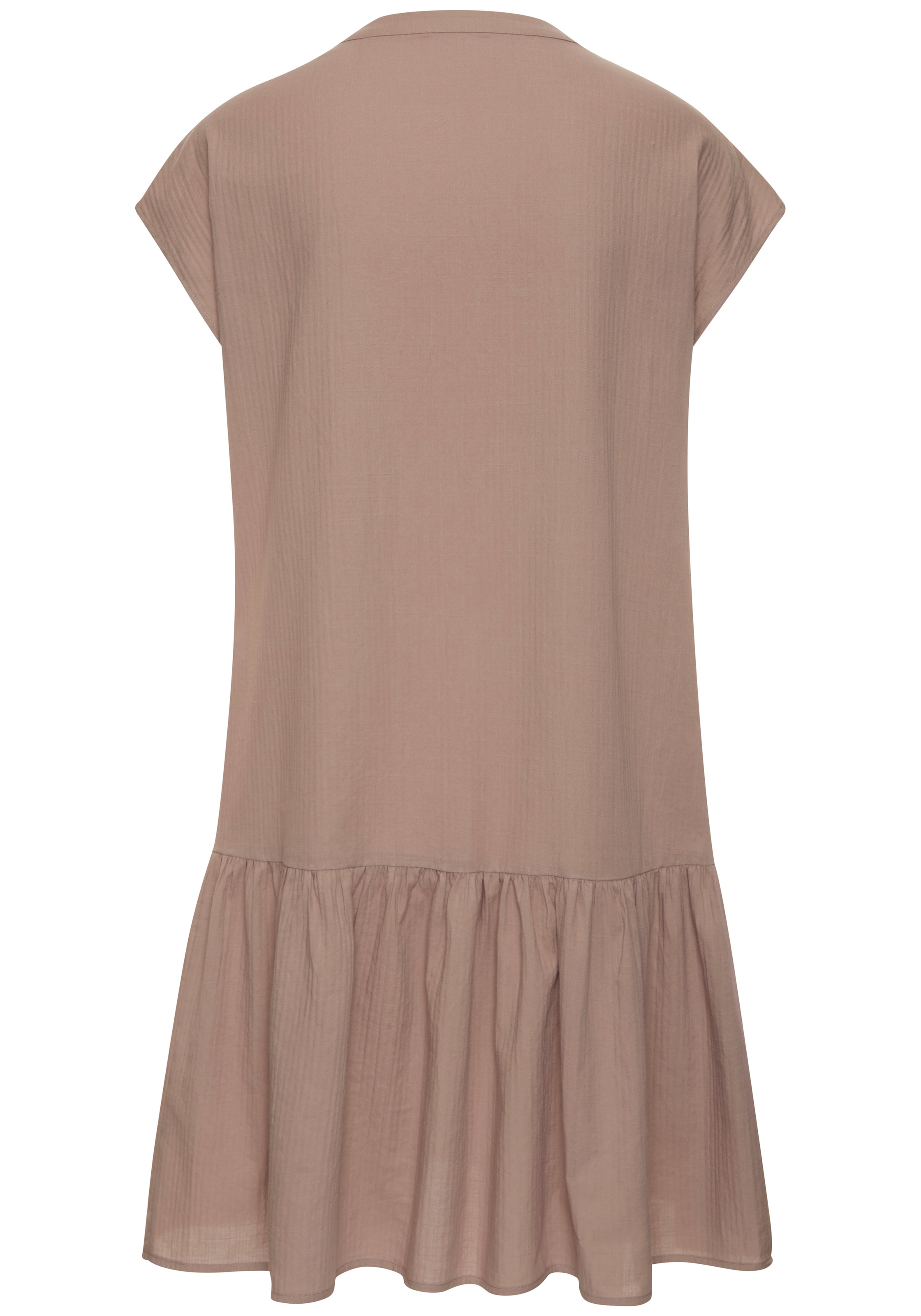 Vivance Blusenkleid »aus strukturierter Ware mit Volant« Ohne Taschen lockeres Tunikakleid, Sommerkleid, Strandkleid, Basic