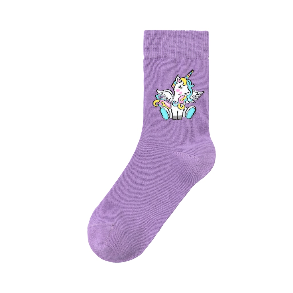 H.I.S Basicsocken, (Packung, 4 Paar), mit Einhorn Motiven