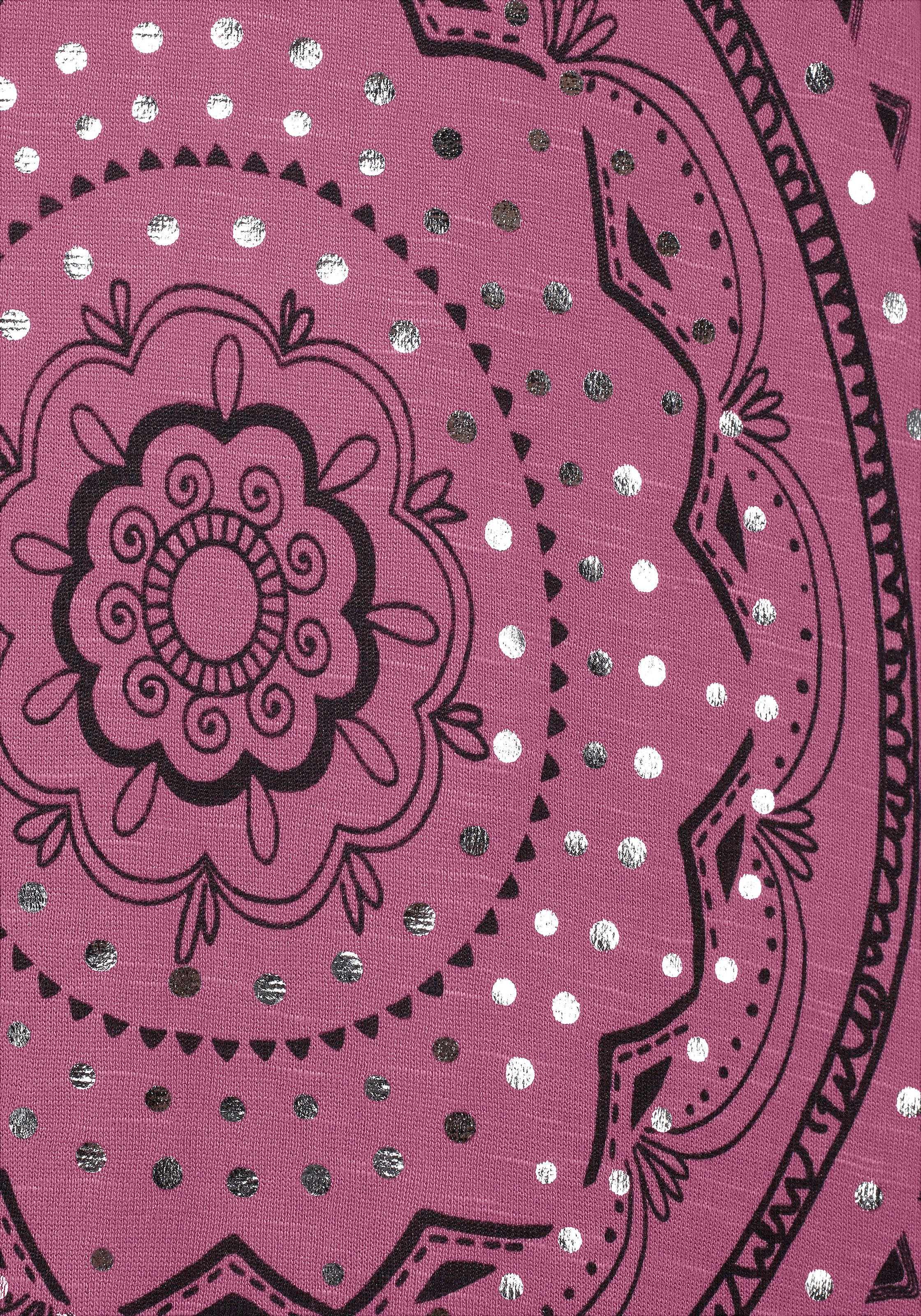 LASCANA Strandshirt mit Print und glänzendem Effekt, Ethno-Look, casual