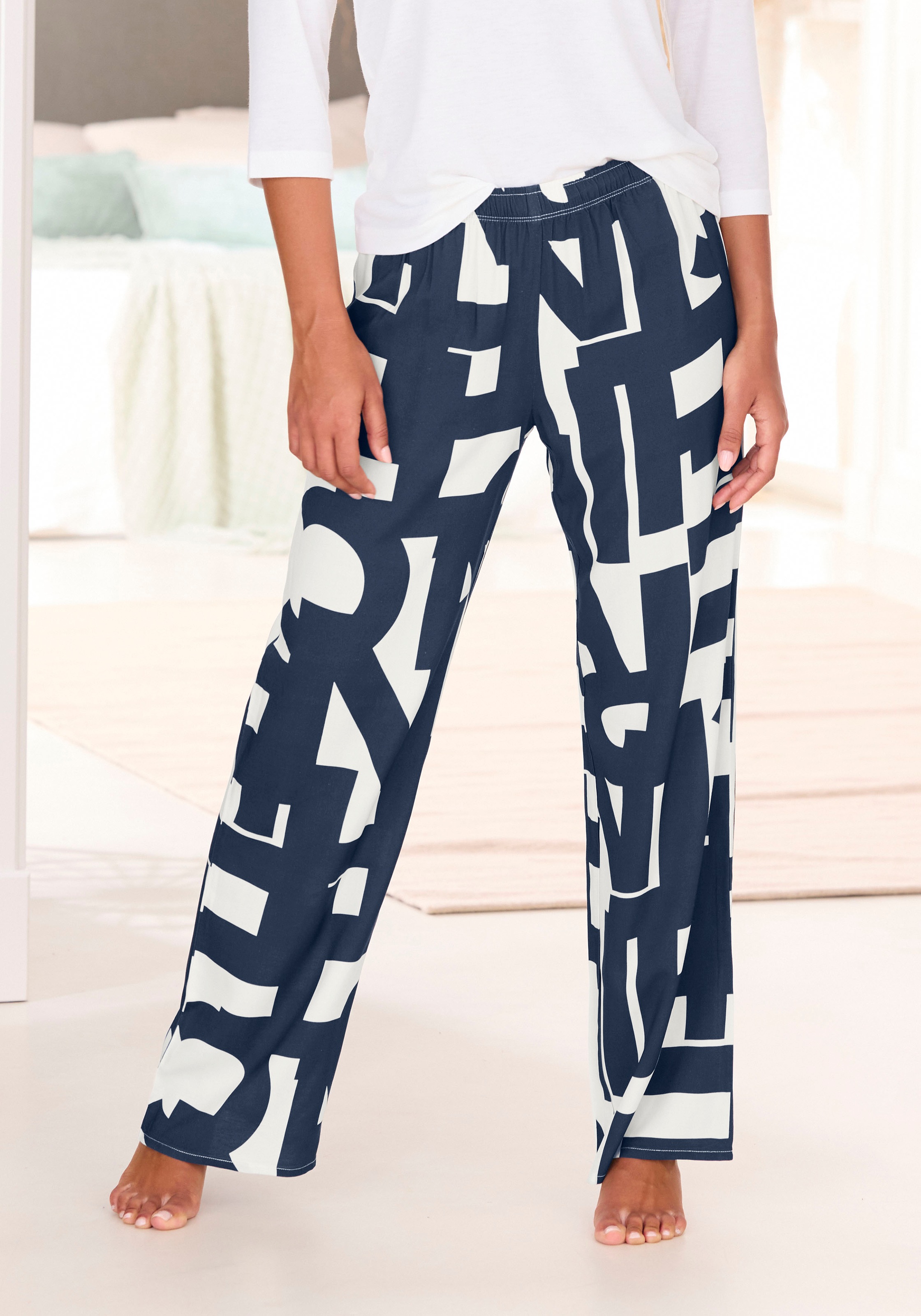 French Connection Pyjamahose Gewebte Hemdenqualität aus Viskose