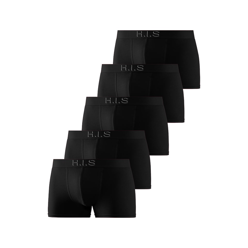 H.I.S Boxer »Boxershorts für Herren«, (Packung, 5 St.), Logo Webbund mit 3D Effekt