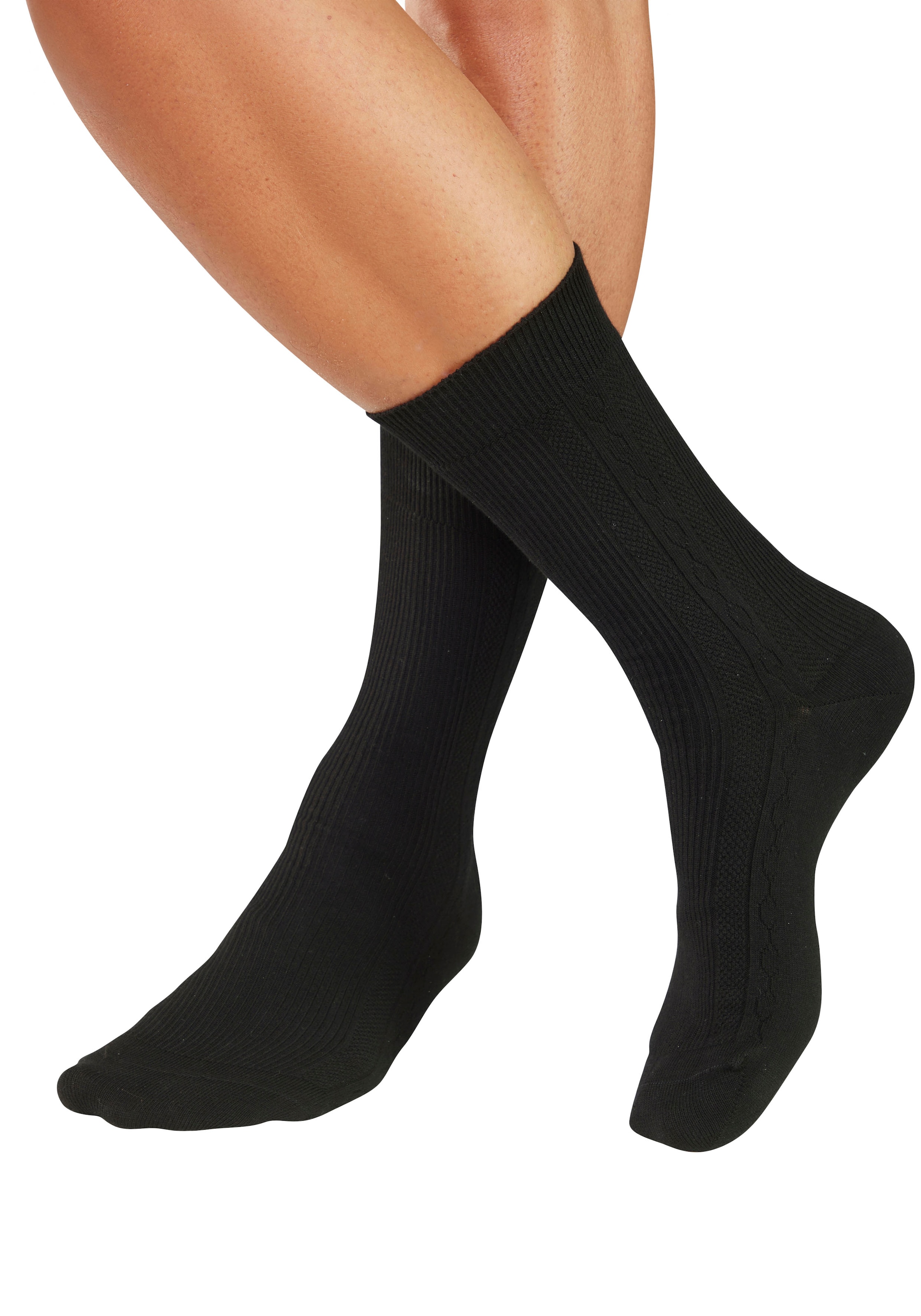 H.I.S Chaussettes d'affaires »Klassische Herren, Männersocken, unifarben, ohne drückende Naht« Paquet, chaussettes de costume, 5 Couple tlg. avec motifs tricotés discrets