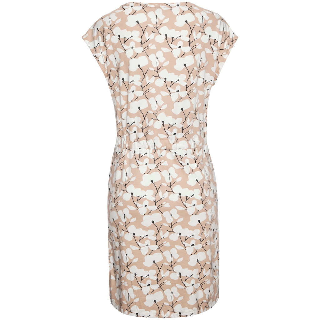 Beachtime Jerseykleid, mit Blumenmuster und Taschen, Sommerkleid aus Baumwoll-Mix