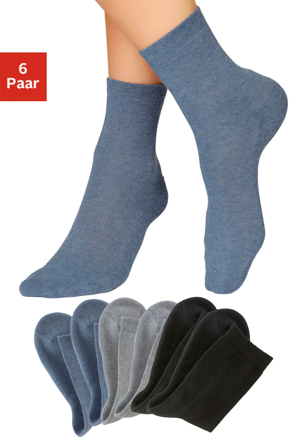 H.I.S Socken Packung, 6 Stk. tlg. mit bequemem Frottee