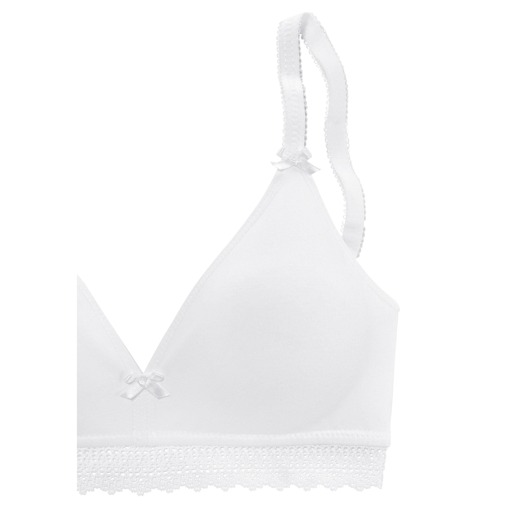 petite fleur Bralette-BH, ohne Bügel mit Spitzenband, aus weicher Baumwolle, Basic Dessous