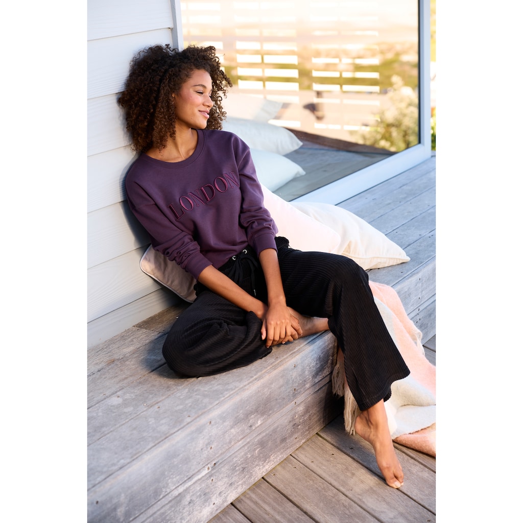 Vivance Homewearhose, mit breiter elastischen Cord Struktur, Loungewear