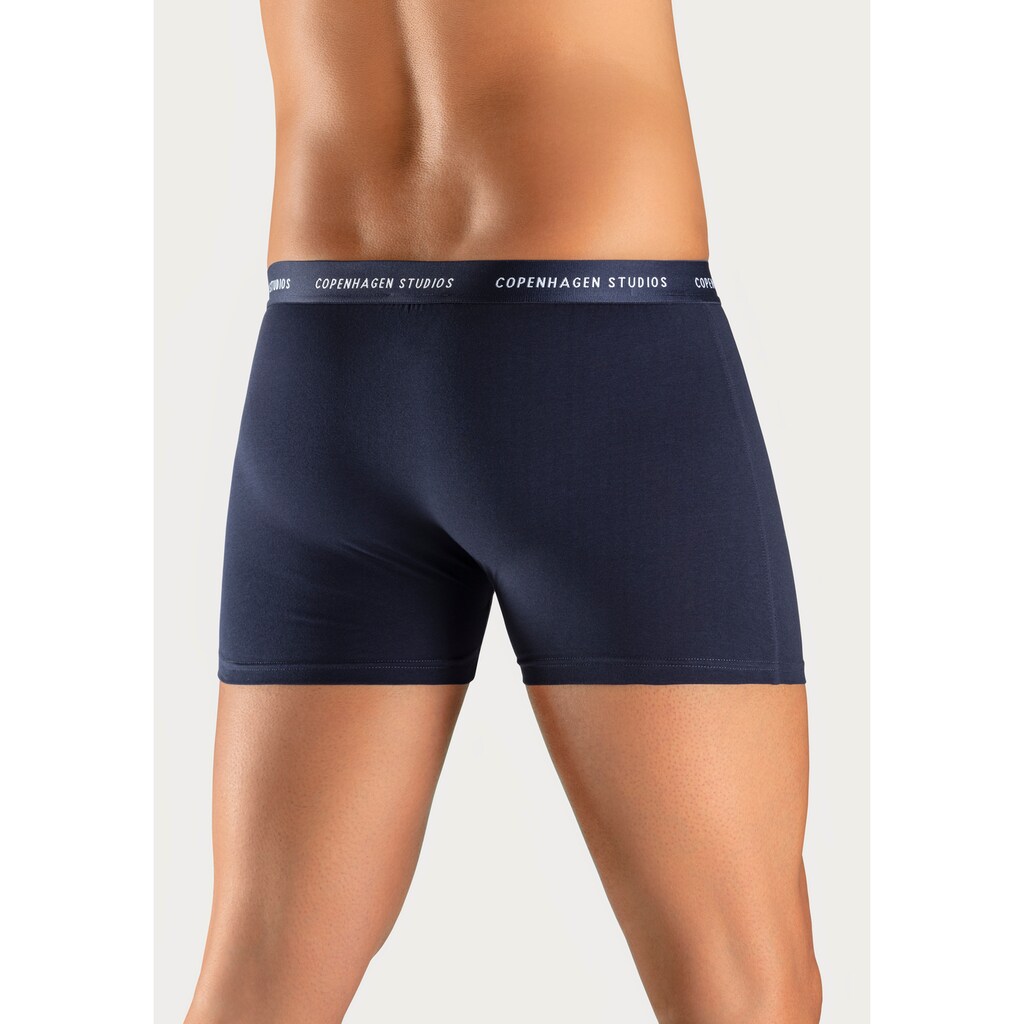 Copenhagen Studios Boxer »Boxershorts für Herren«, (3 St.), mit farbigem Logo-Bund