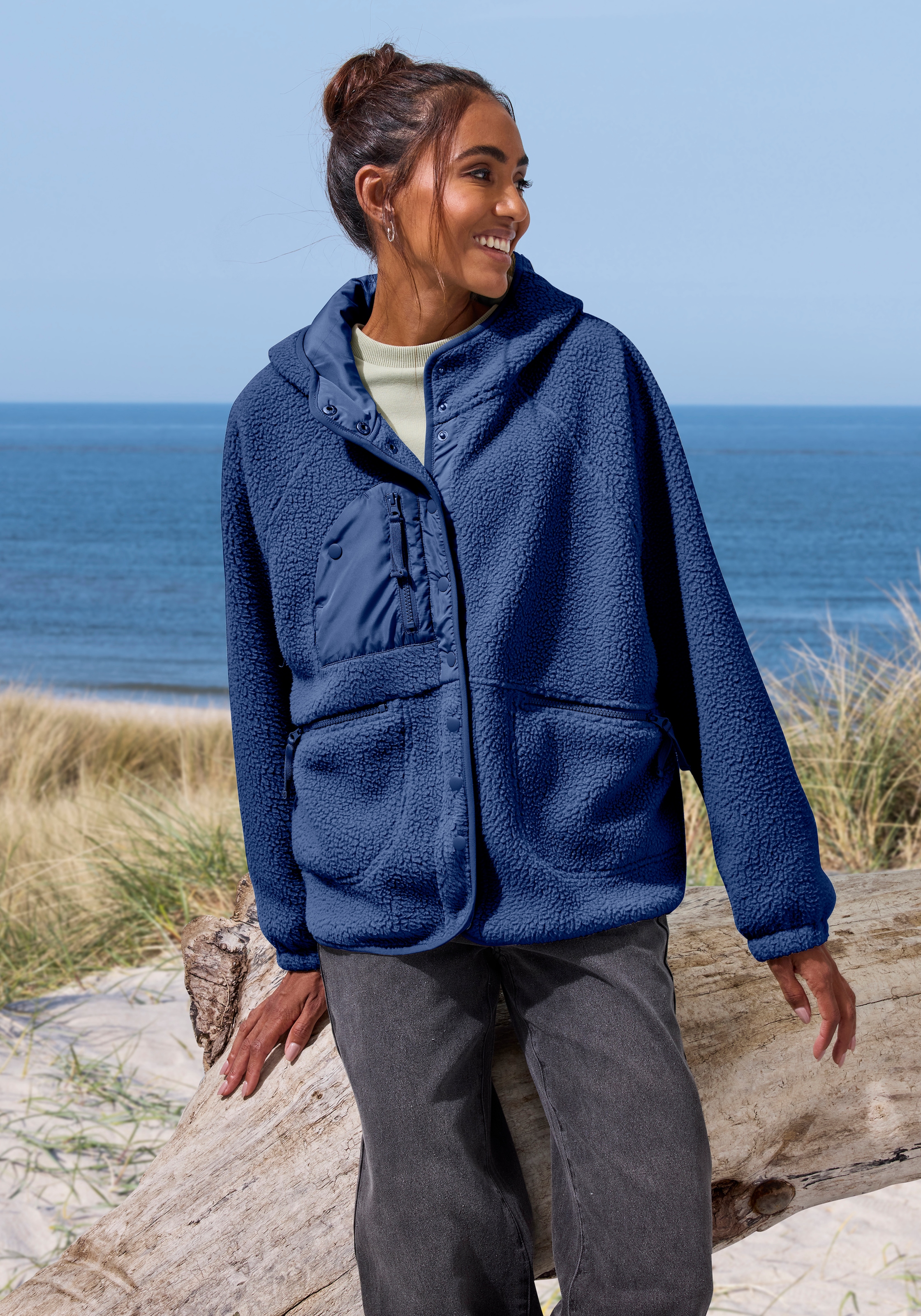 Vivance Active by Lascana Veste polaire avec manches chauve-souris