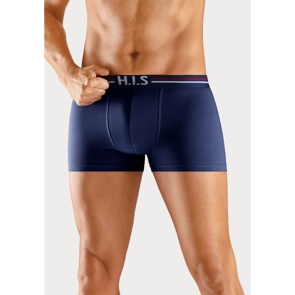 H.I.S Boxer »Boxershorts für Herren«, (Packung, 5 St.), mit Streifen und Markenlogo im Bund