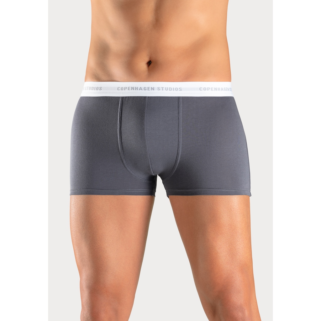Copenhagen Studios Boxer »Boxershorts für Herren«, (Packung, 3 St., 3er Pack), mit weissem Logo-Bund