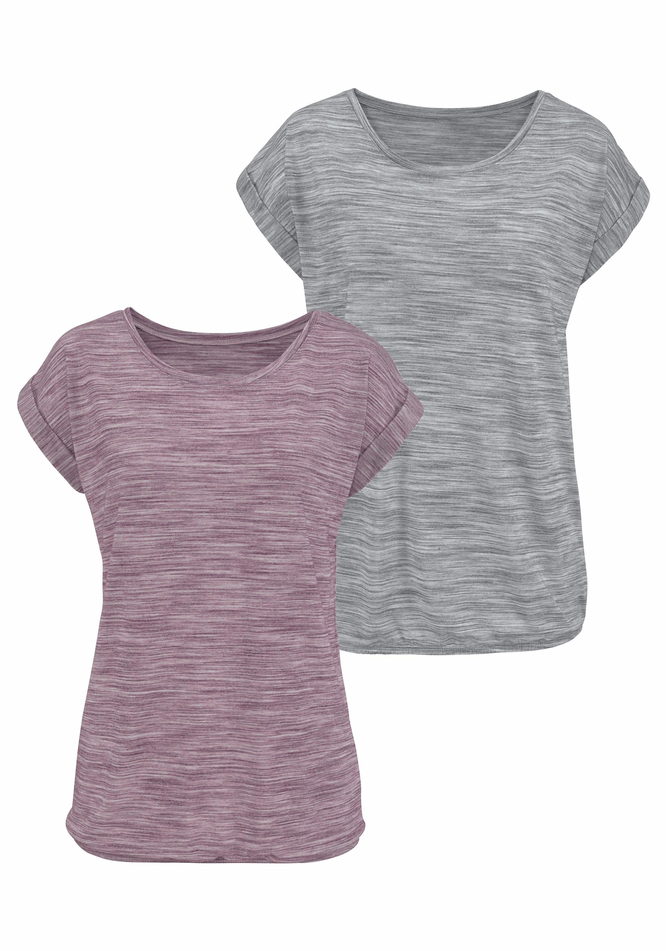 Beachtime Kurzarmshirt »mit Struktureffekt« 2er-Pack, aus pflegeleichter Qualität