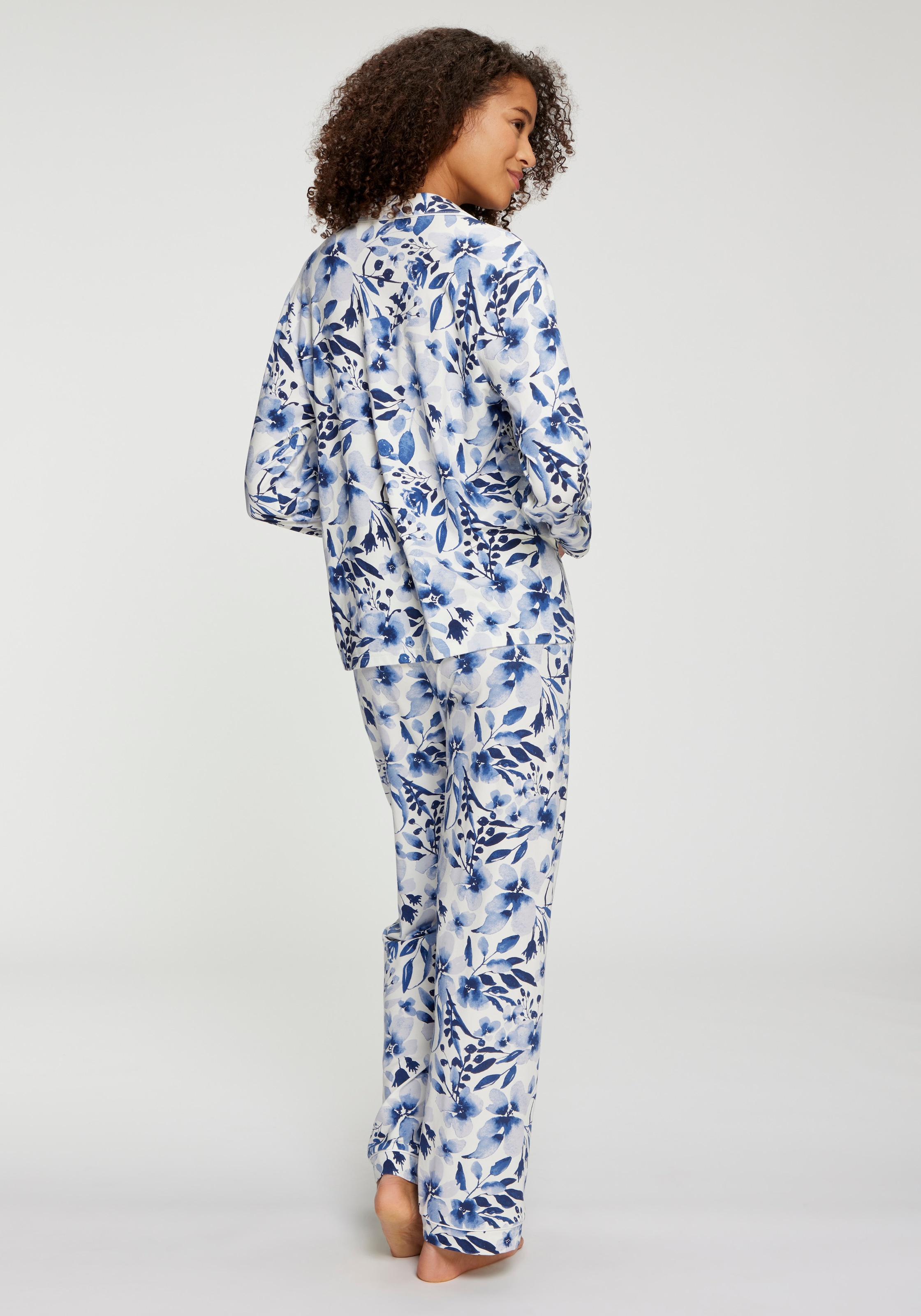 LASCANA Pyjama Ensemble, 2 avec imprimé floral intégral