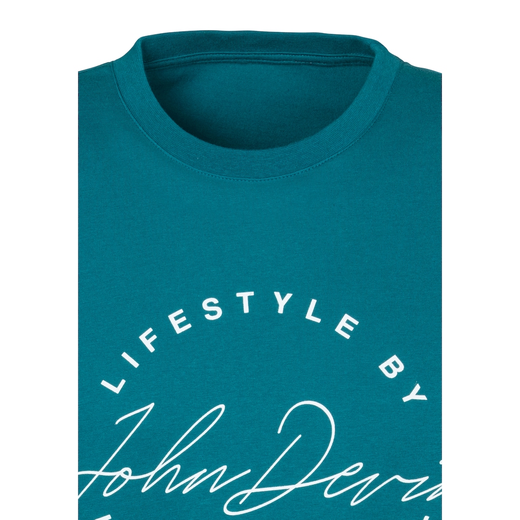 John Devin T-Shirt, Rundhalsshirt mit Print aus reiner Baumwolle