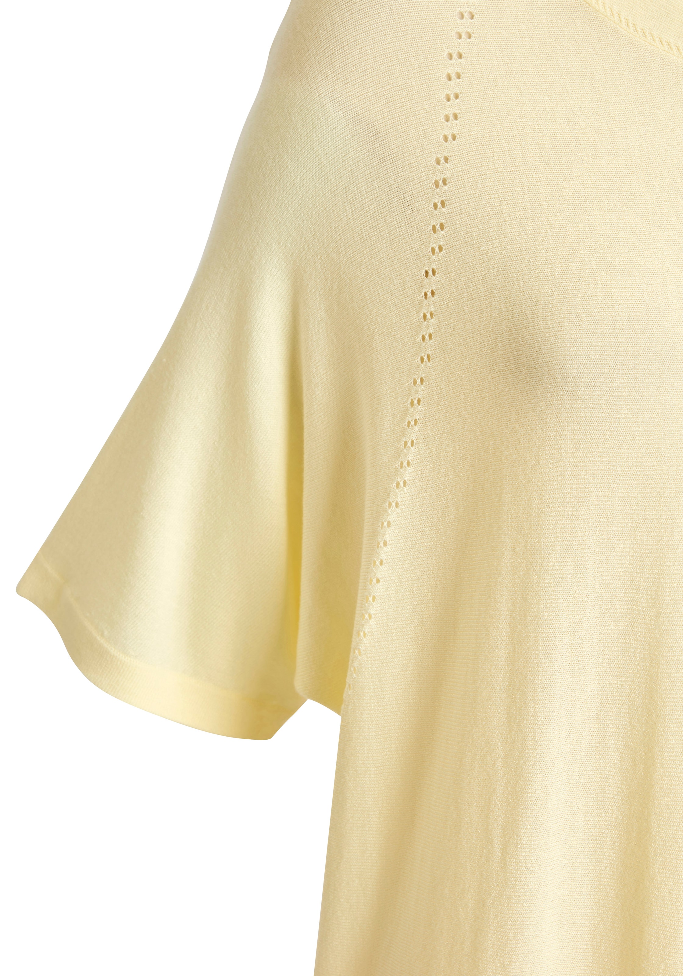 Vivance Kurzarmshirt »mit Lochstrickmuster« aus Viskose-Strick