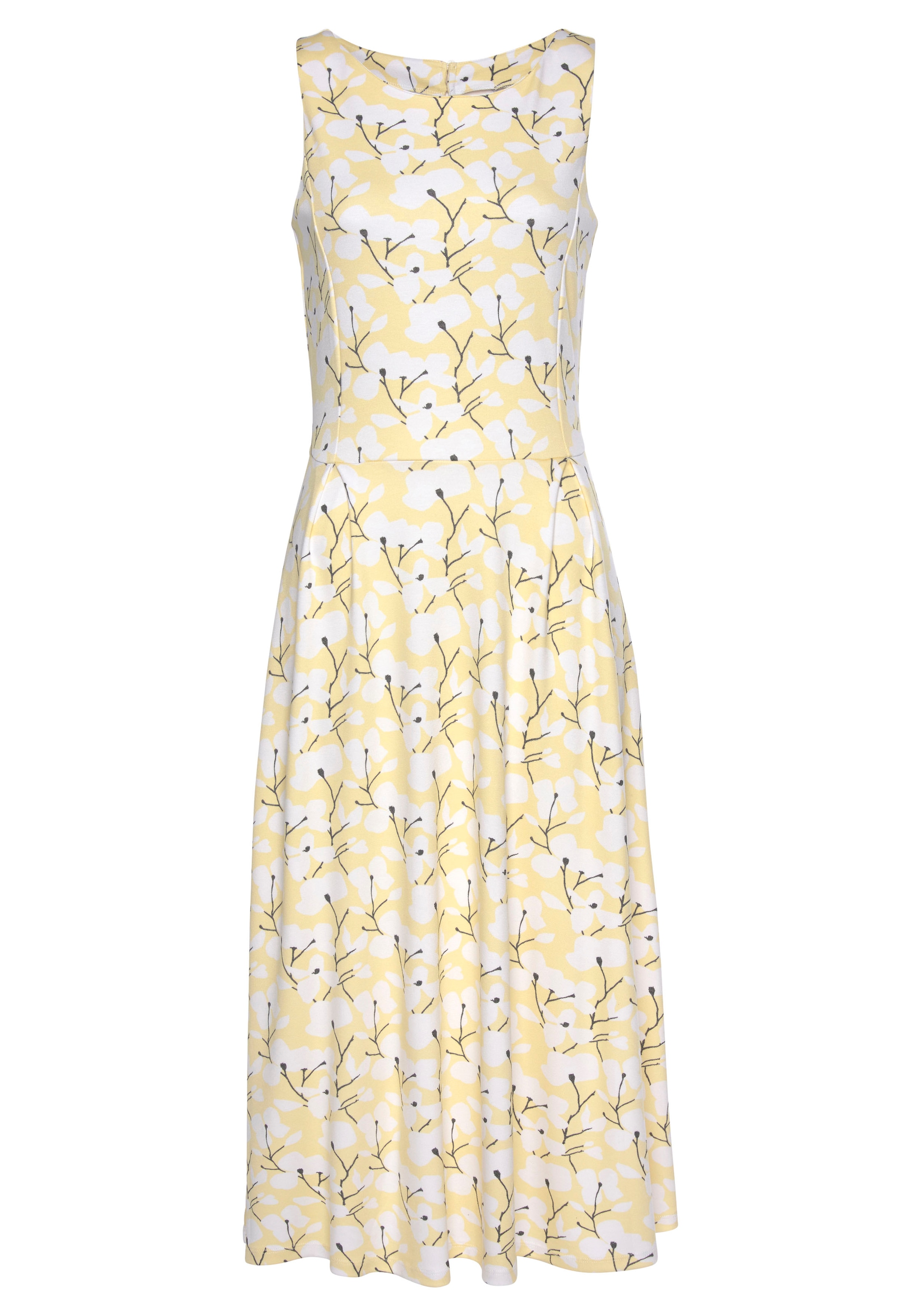 Beachtime by Lascana Robe midi »mit ausgestelltem Rockteil mit Blumendruck, Jerseykleid« Sans poches robe d'été élégante, robe imprimée, robe trapèze, casual-chic