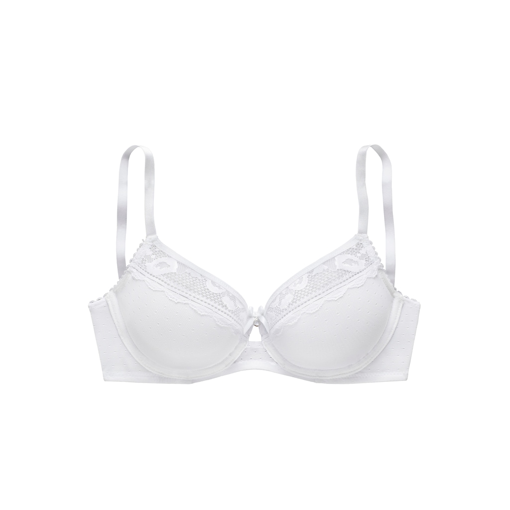 Vivance T-Shirt-BH, aus feinem Mesh-Material und Spitze in Kussmund-Optik, Dessous