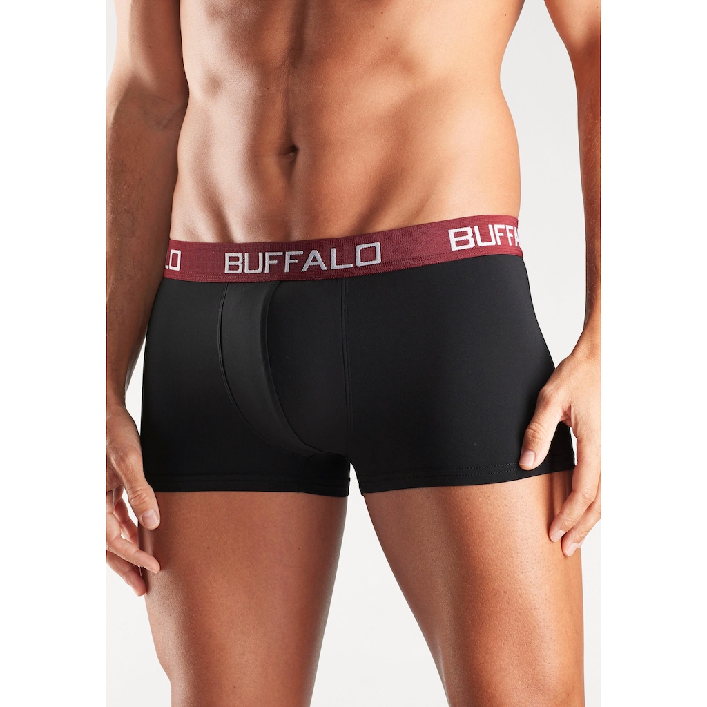 Buffalo Hipster, (Packung, 4 St.), knapp sitzende Boxershorts mit Kontrastbund aus Baumwollmischung