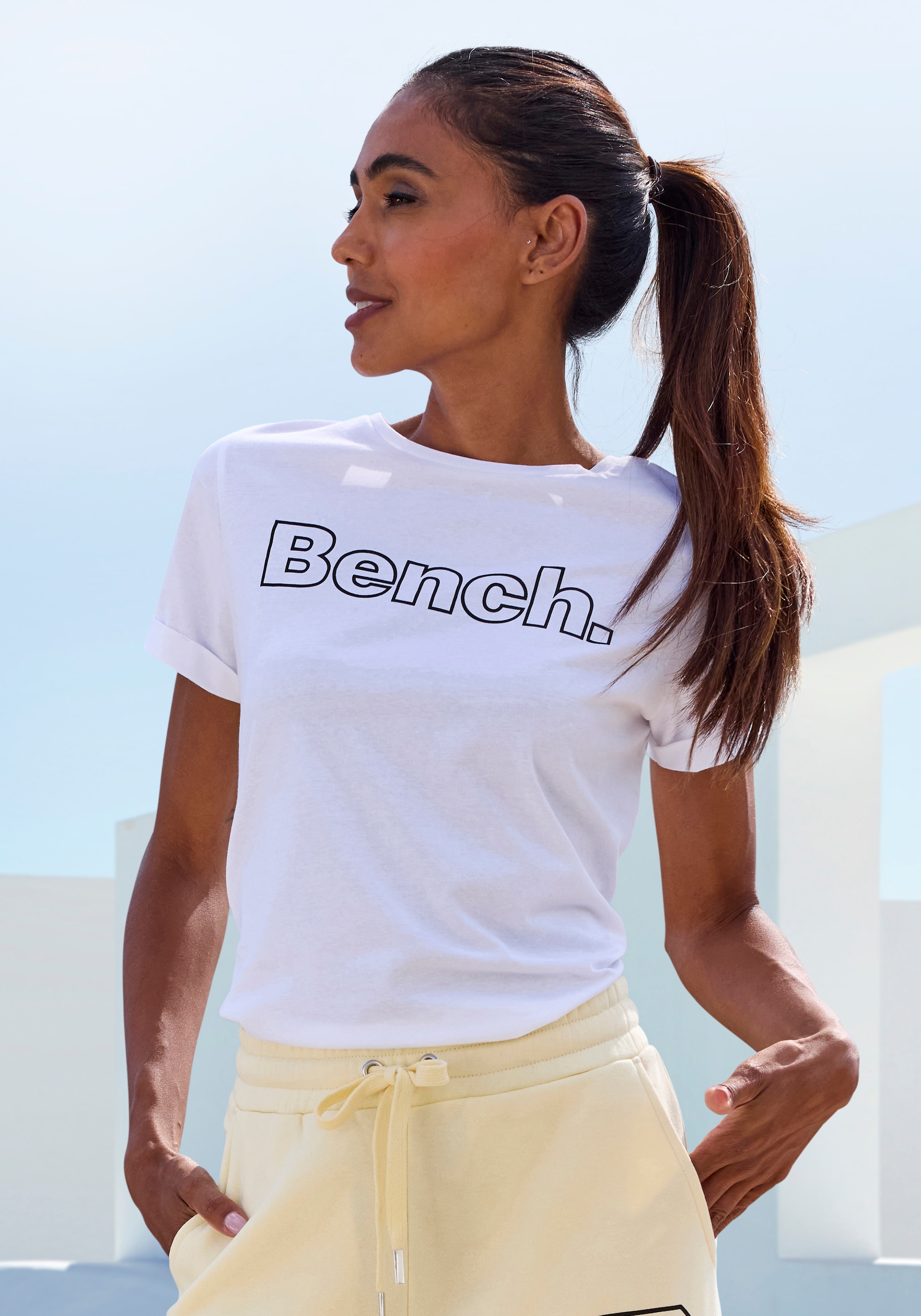 Bench. Loungewear T-Shirt Packung, 2 Stk. im doppelpack mit Logodruck, Loungewear
