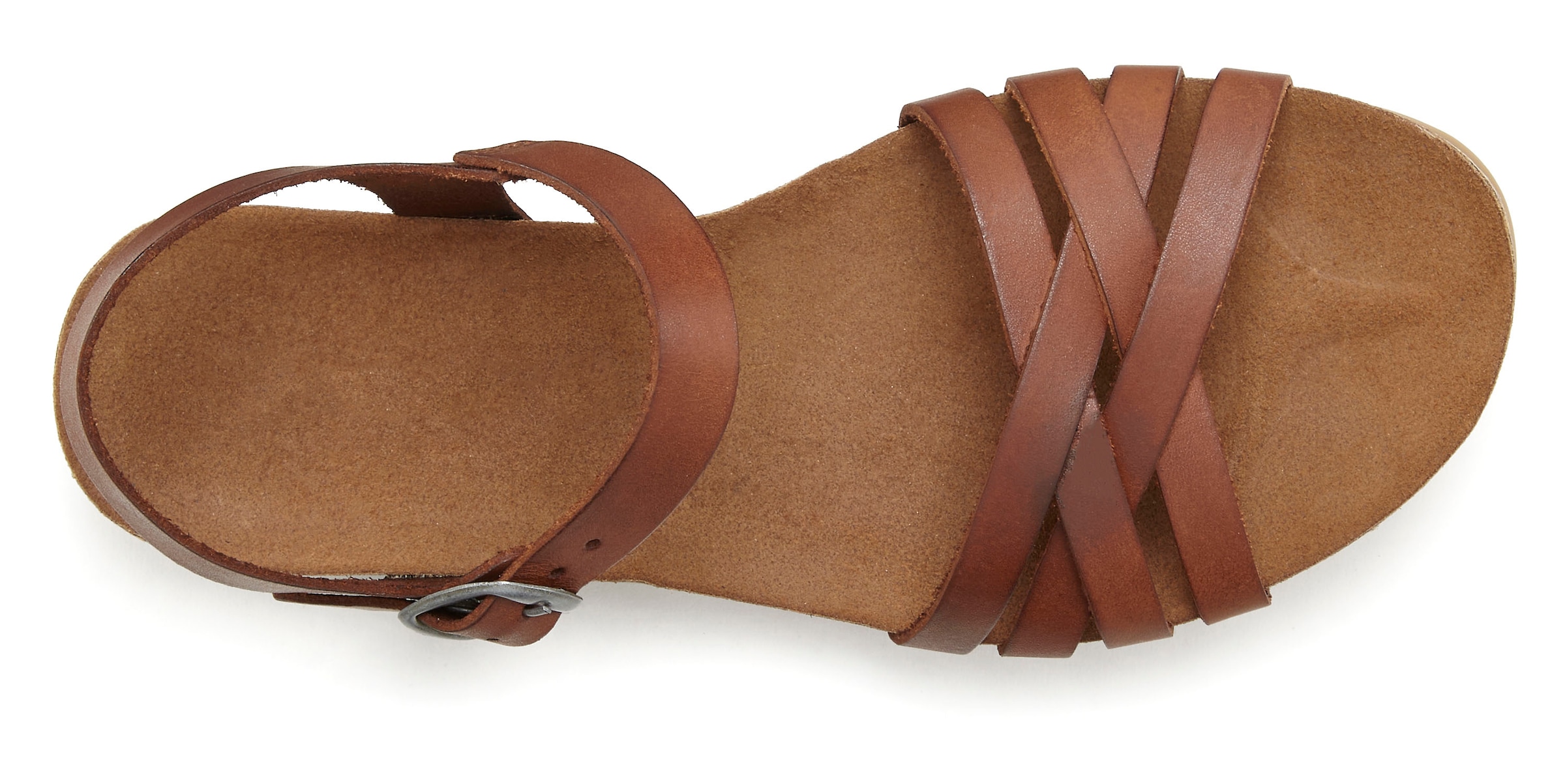 LASCANA Sandale »Sandalette, Sommerschuh«, aus Leder mit komfortablem Korkfussbett