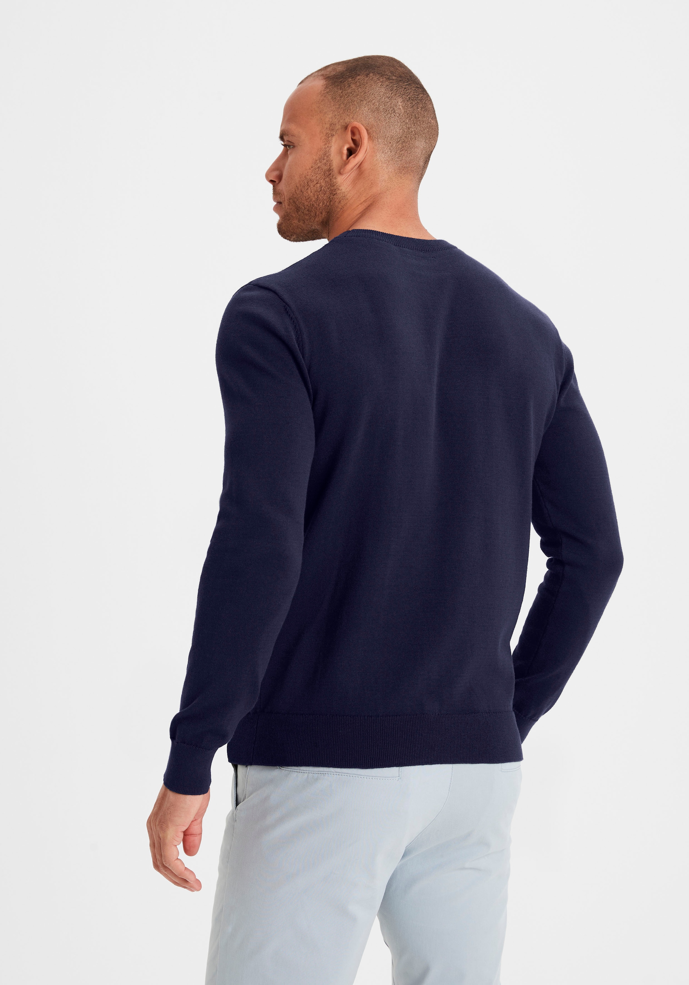 H.I.S Strickpullover, Regular Fit, Langarm, Pullover aus Feinstrick, Baumwollmischung