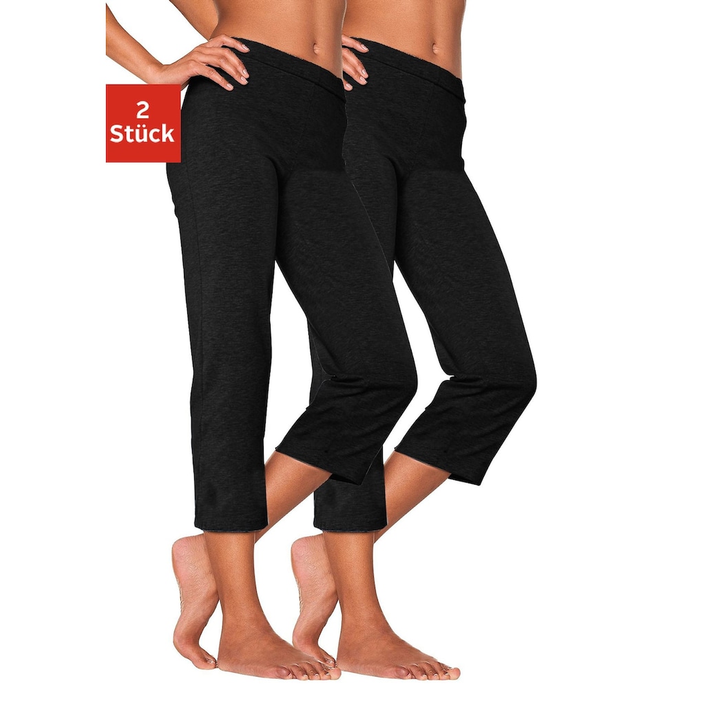Vivance active Caprihose, (2er-Pack), mit Gummibund, Loungewear