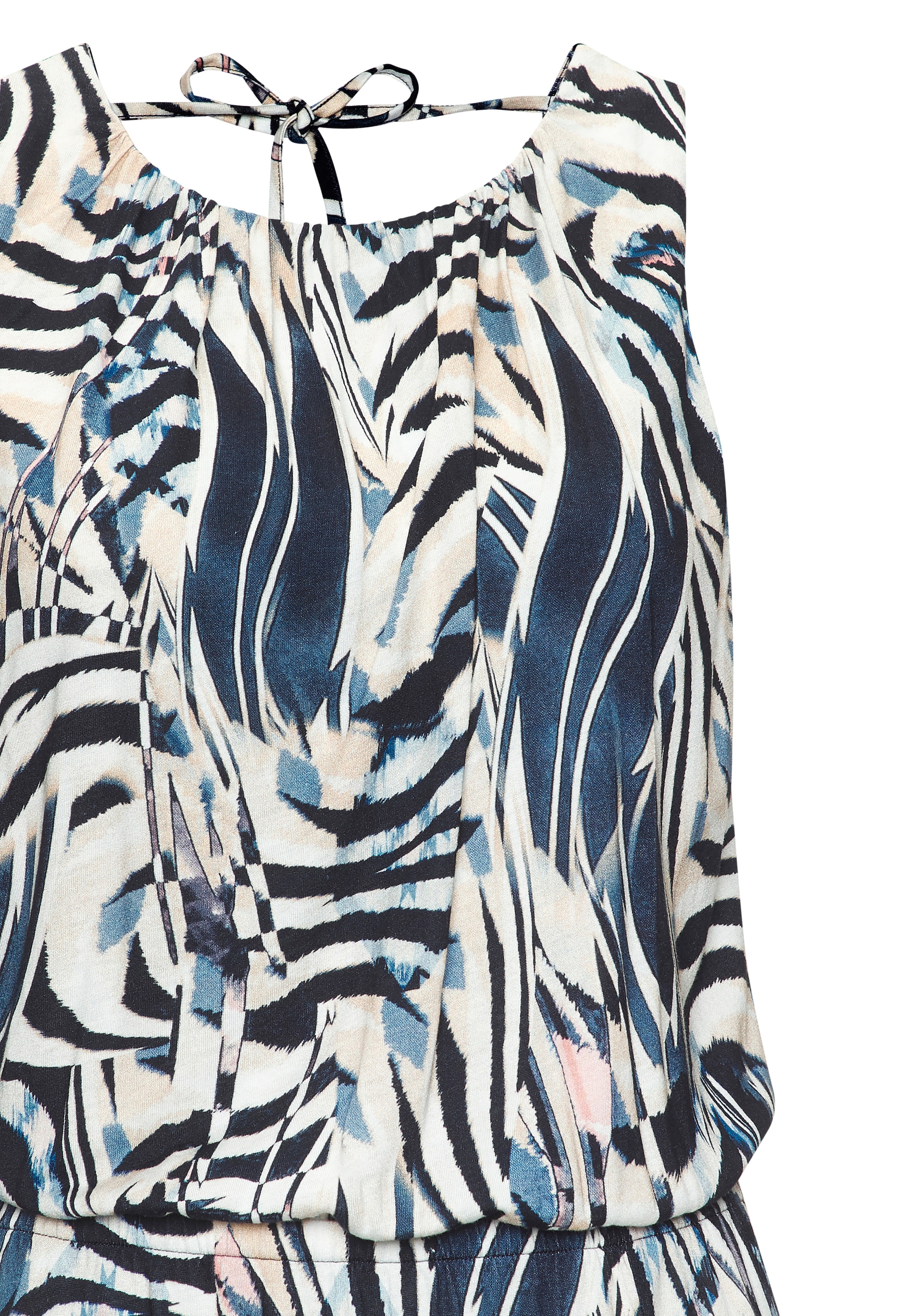 LASCANA Maxikleid »aus Jerseyware mit hohem Beinschlitz mit Alloverdruck« Sommerkleid, Strandkleid, leichtes Jerseykleid, casual