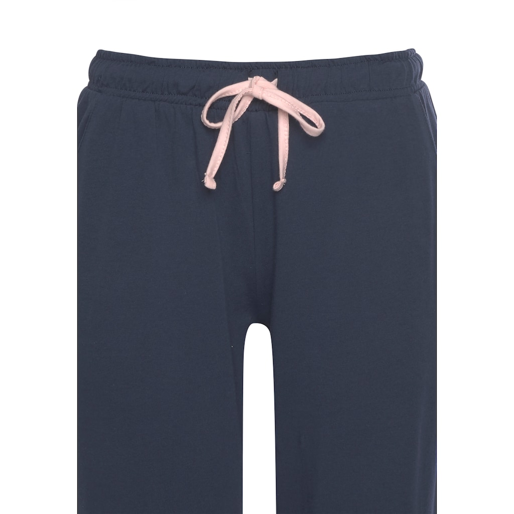 KangaROOS Pyjama, (2 tlg.), mit kontrastfarbenen Raglanärmeln