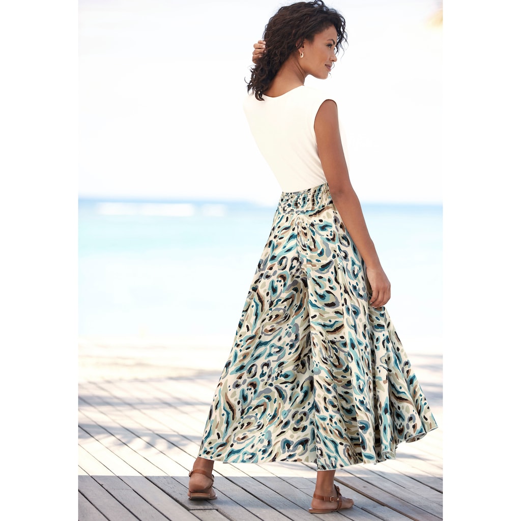 LASCANA Hosenrock, mit Alloverdruck, Culotte, extraweites Bein