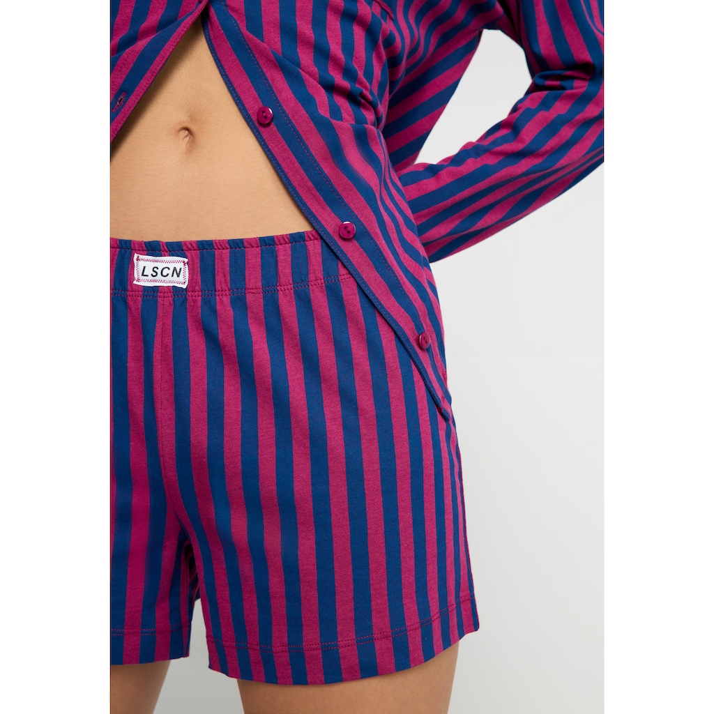 LSCN by LASCANA Shorty, (2 tlg.), mit schönem Streifenprint