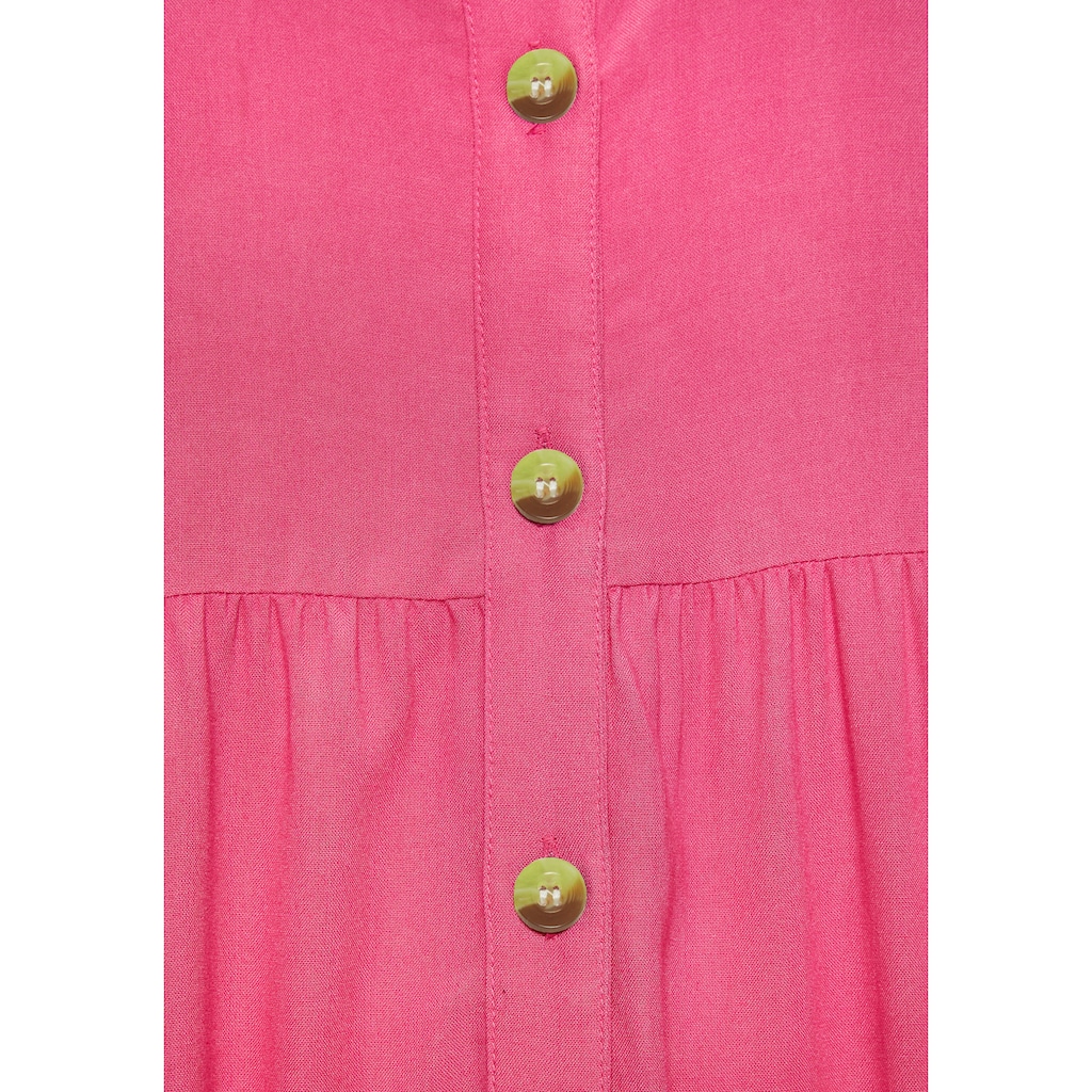 Vivance Sommerkleid, aus gewebter Viskose, Blusenkleid mit Knopfleiste und Hemdblusenkragen
