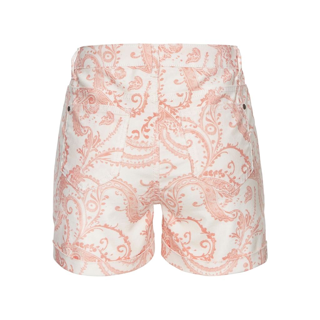 LASCANA Jeansshorts, mit Paisley-Print, Bermudas zum Krempeln, kurze Hose mit Stretch